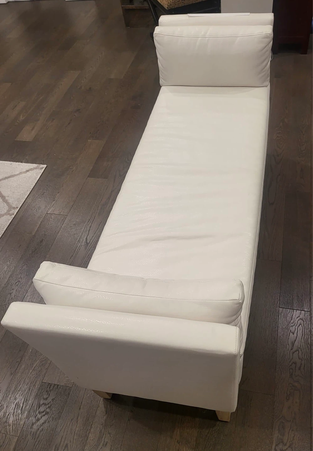 White Faux Leather Bench - photo 2