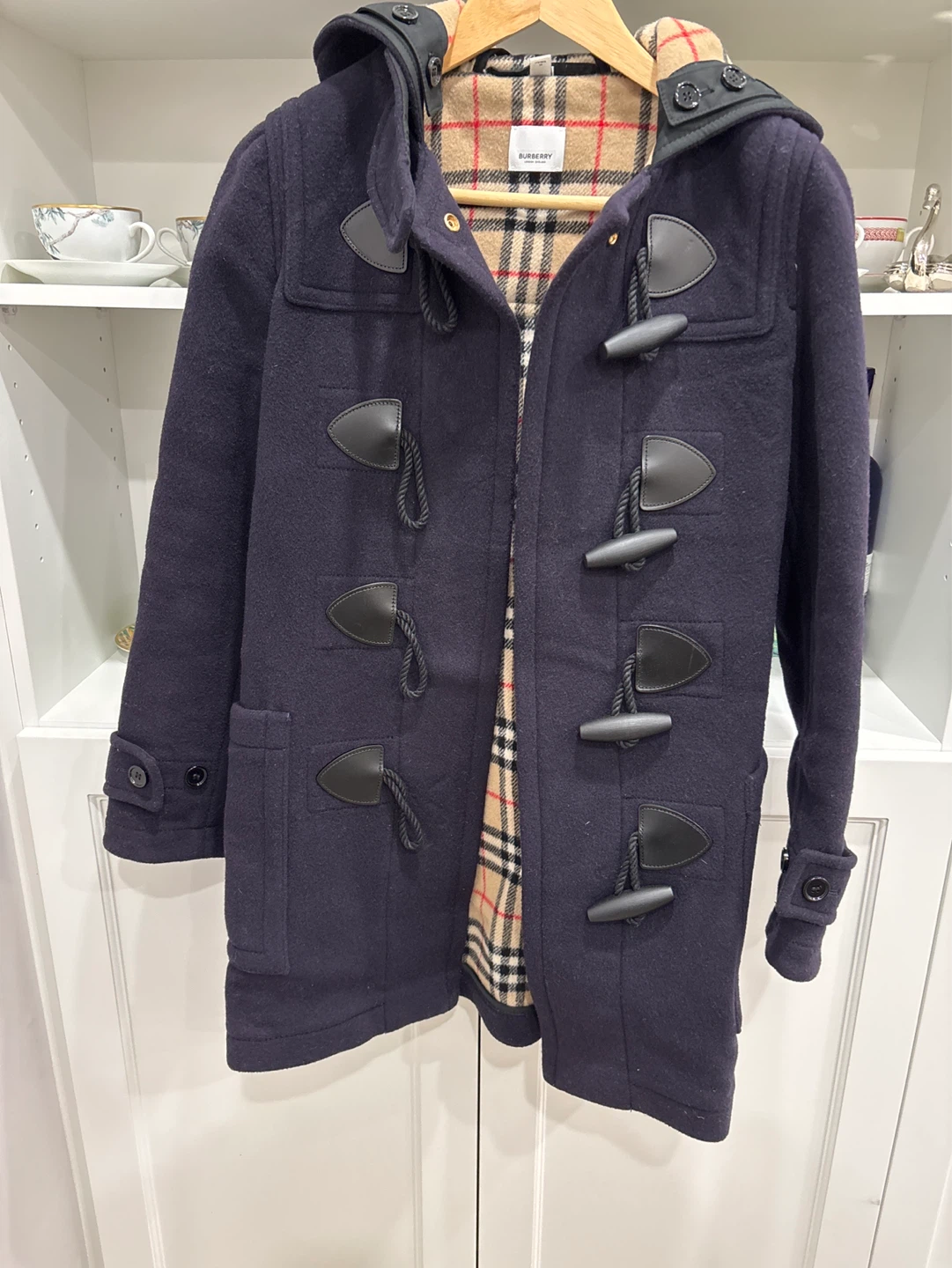 Burberry Navy Wool Duffle Coat US size4