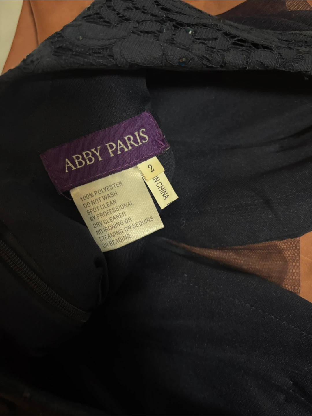 Abby Paris Navy Lace Evening Gown - Size 2 - photo 3