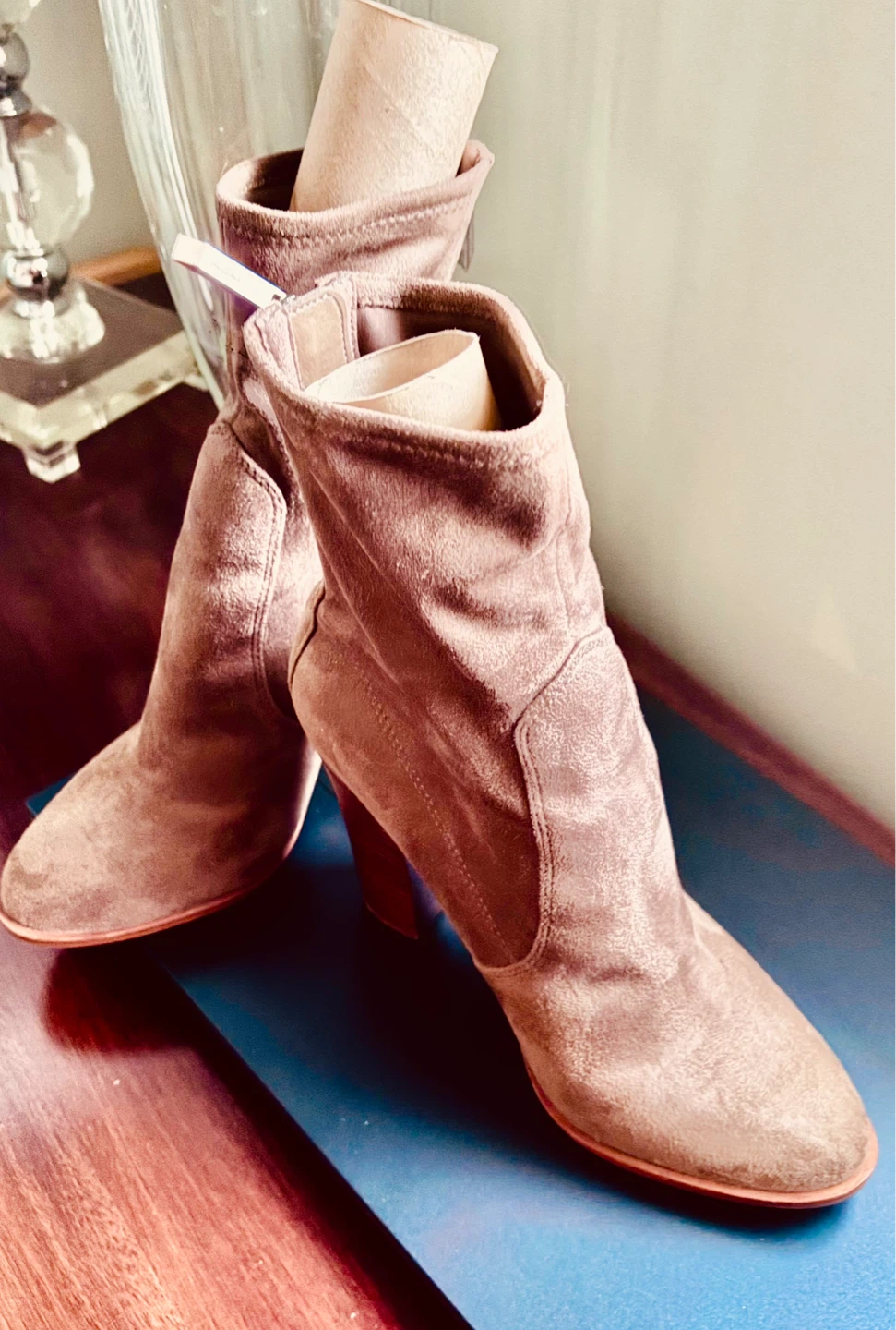 Brown Suede Ankle Boots with Block Heel - photo 5
