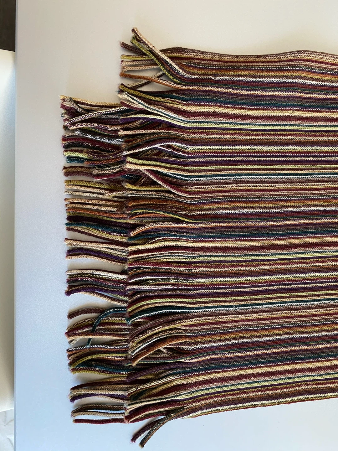 BOSS Hugo Boss Multi Colour Striped 100% Virgin Wool Scarf