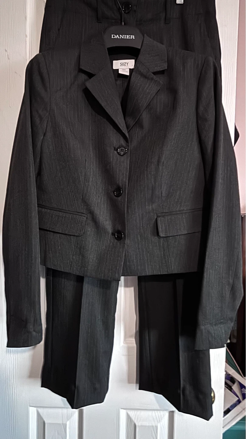 Women’s black pinstripes suit
