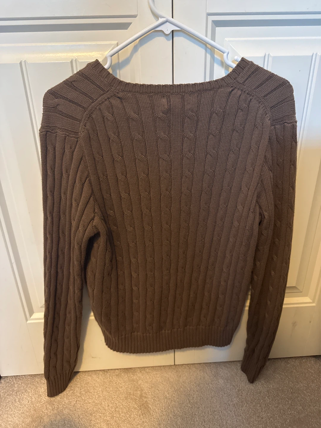 Polo Ralph Lauren Cable Knit V-Neck Sweater Brown Women's Size S - photo 2