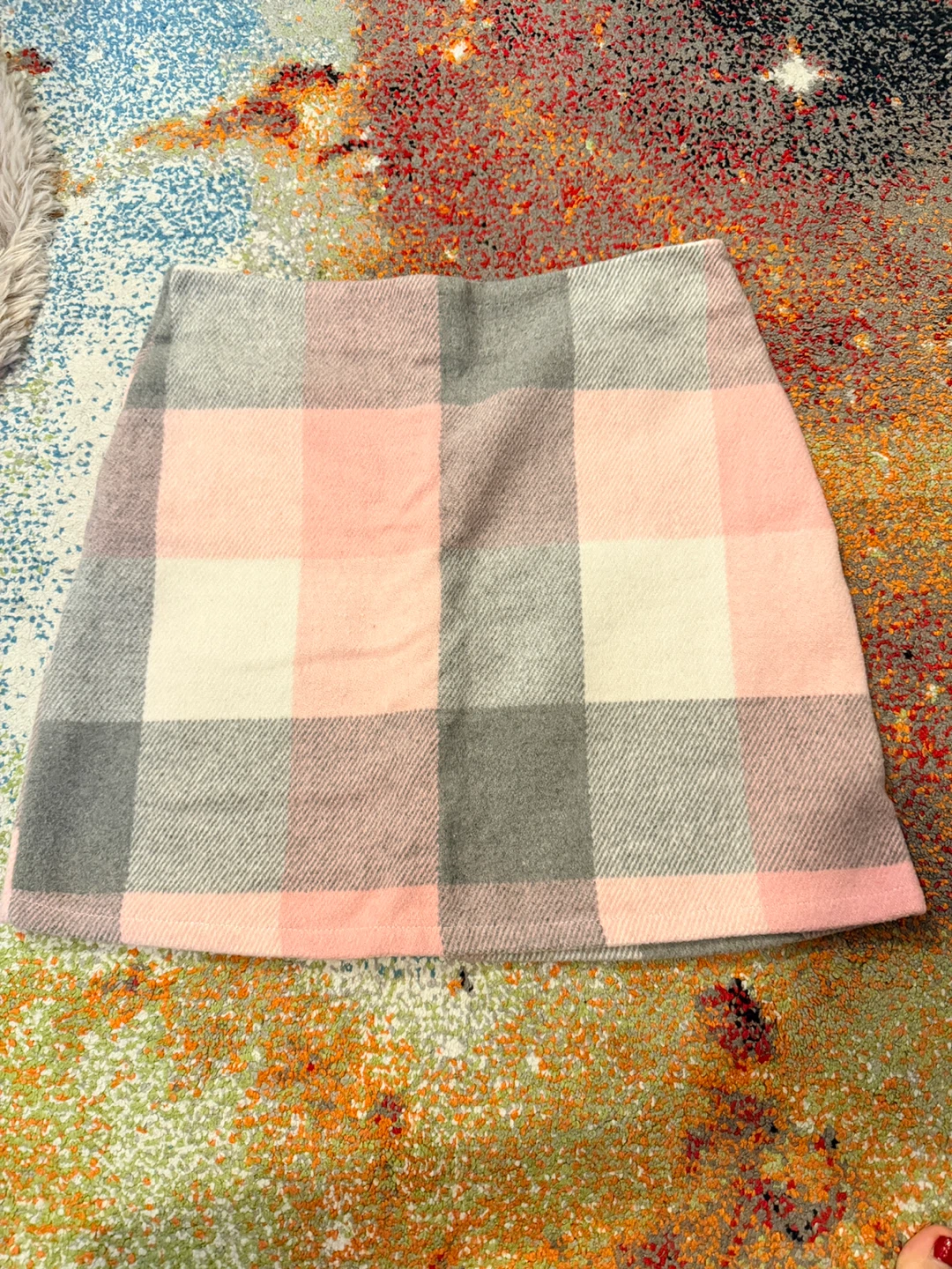 wool blend Plaid Mini Skirt- size M 5-6