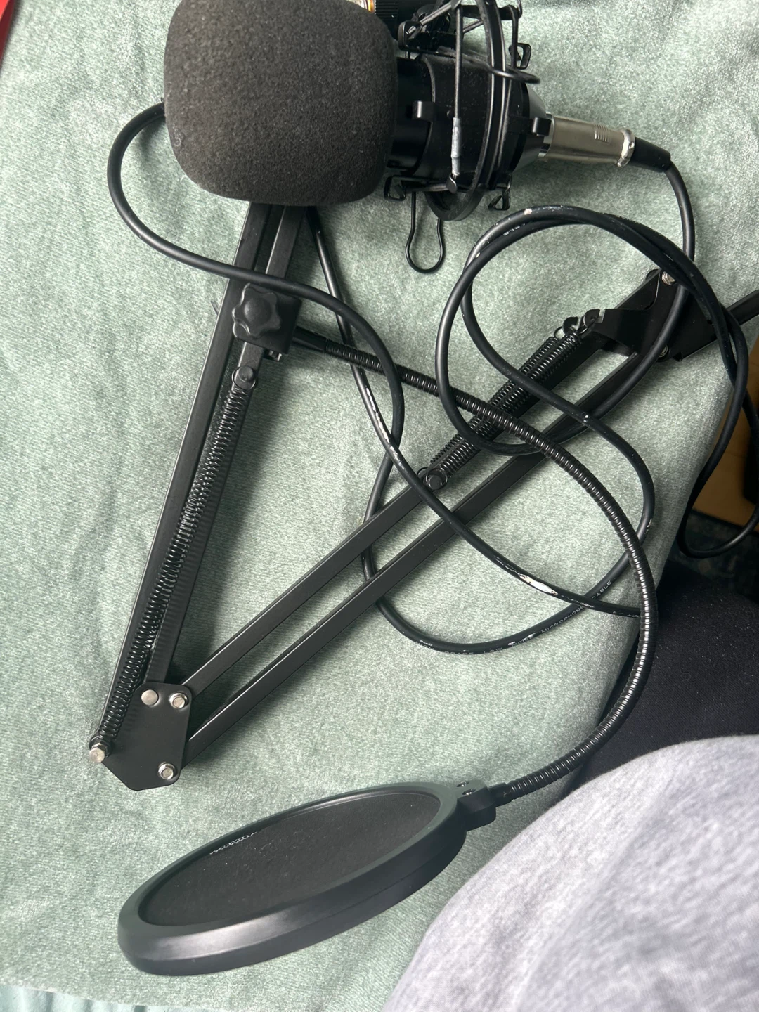 Studio Microphone with Boom Arm and Pop Filter