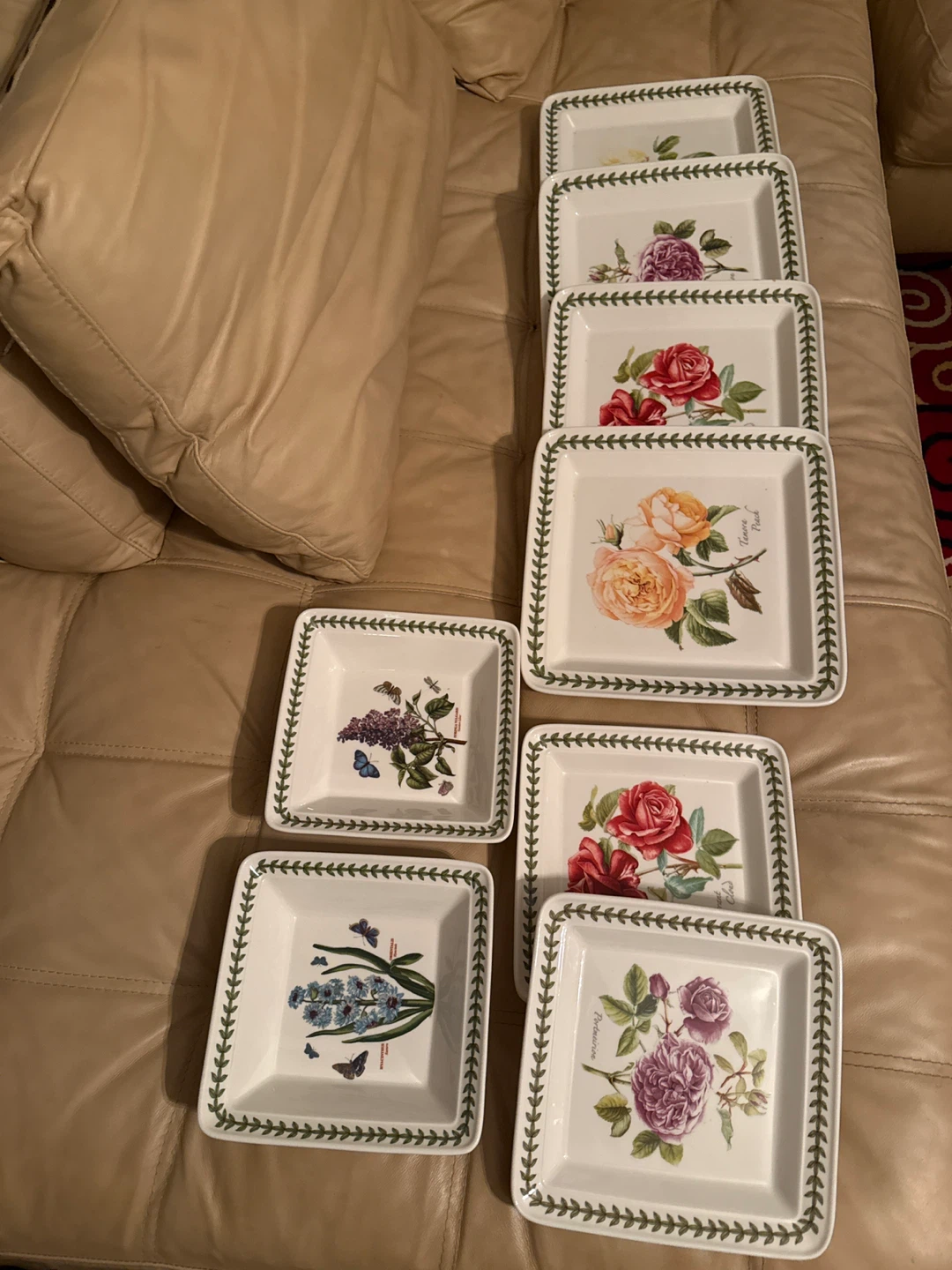 Portmeirion Botanic Garden Square Dessert Plates (Set of 7)
