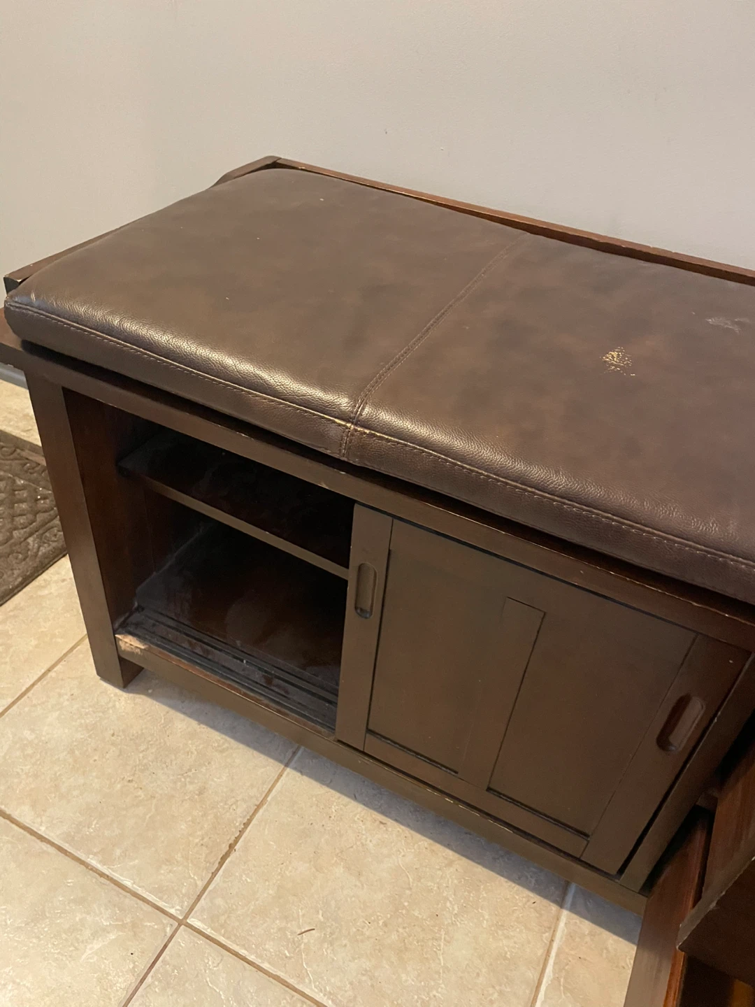 Entryway Storage Bench - Dark Brown - photo 2