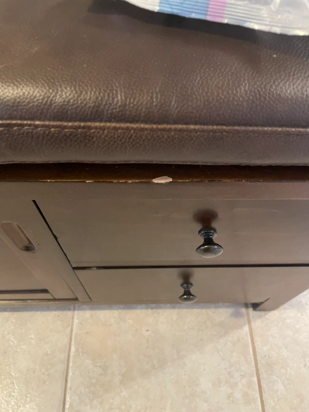 Entryway Storage Bench - Dark Brown - photo 4
