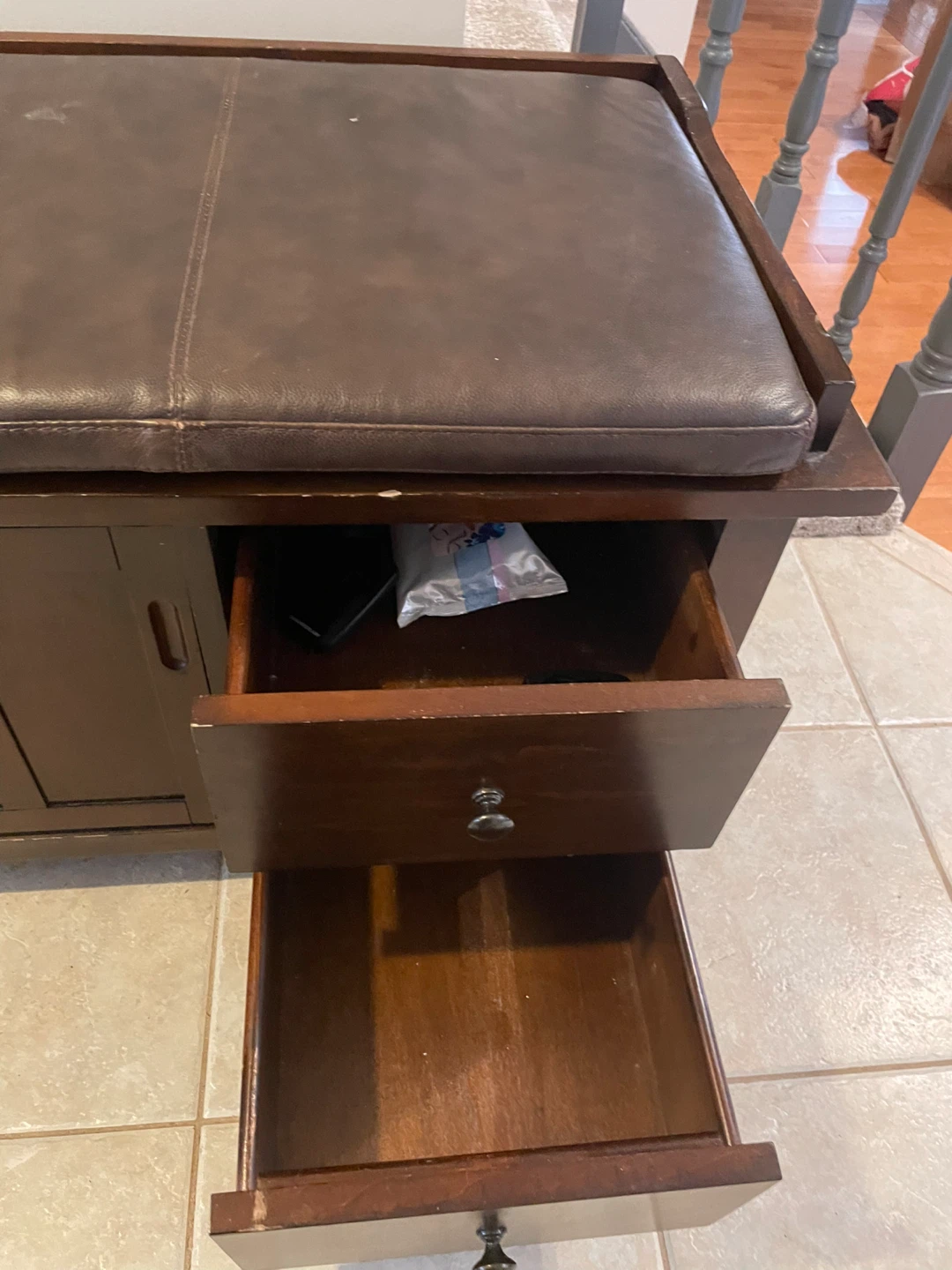 Entryway Storage Bench - Dark Brown - photo 3
