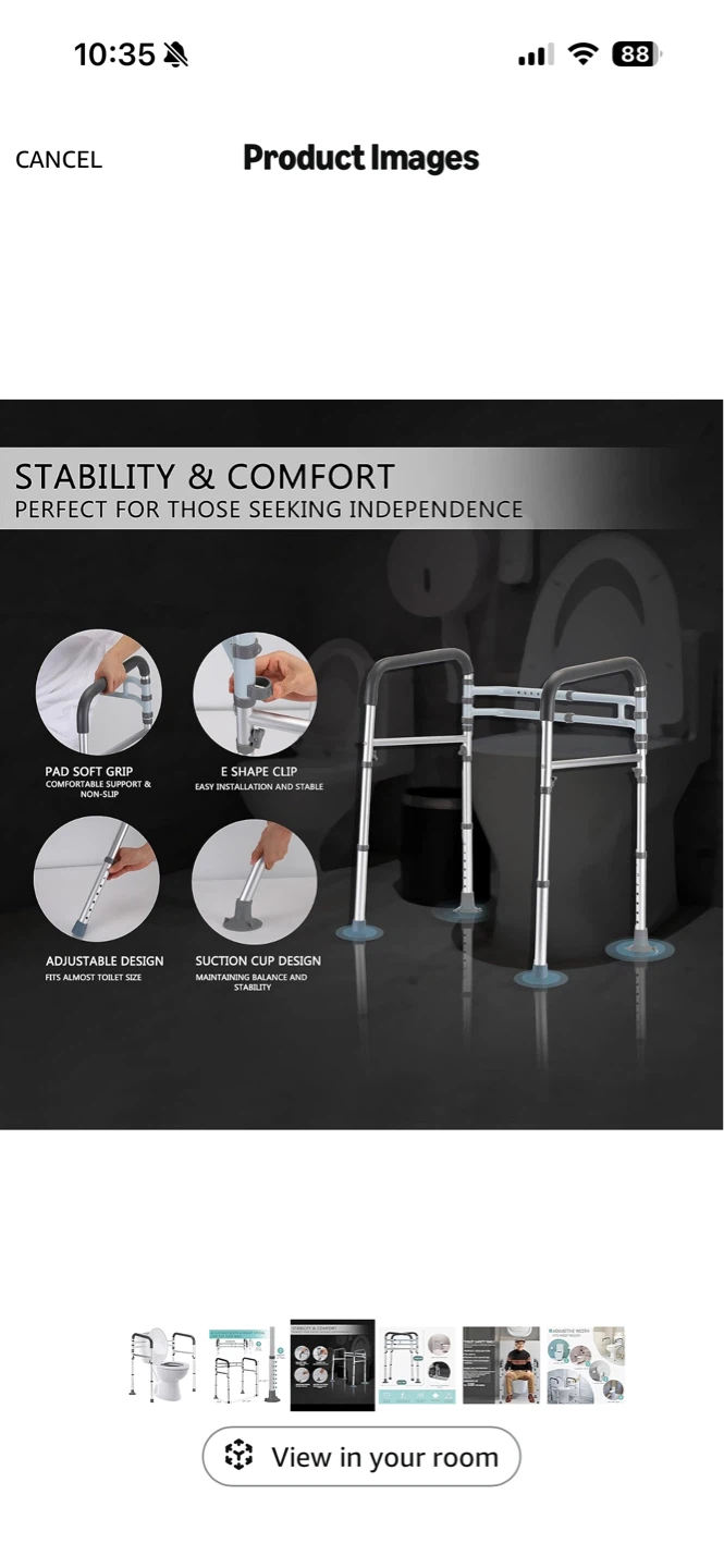 Adjustable Toilet Safety Frame - brand new $125 retail with tax - photo 3