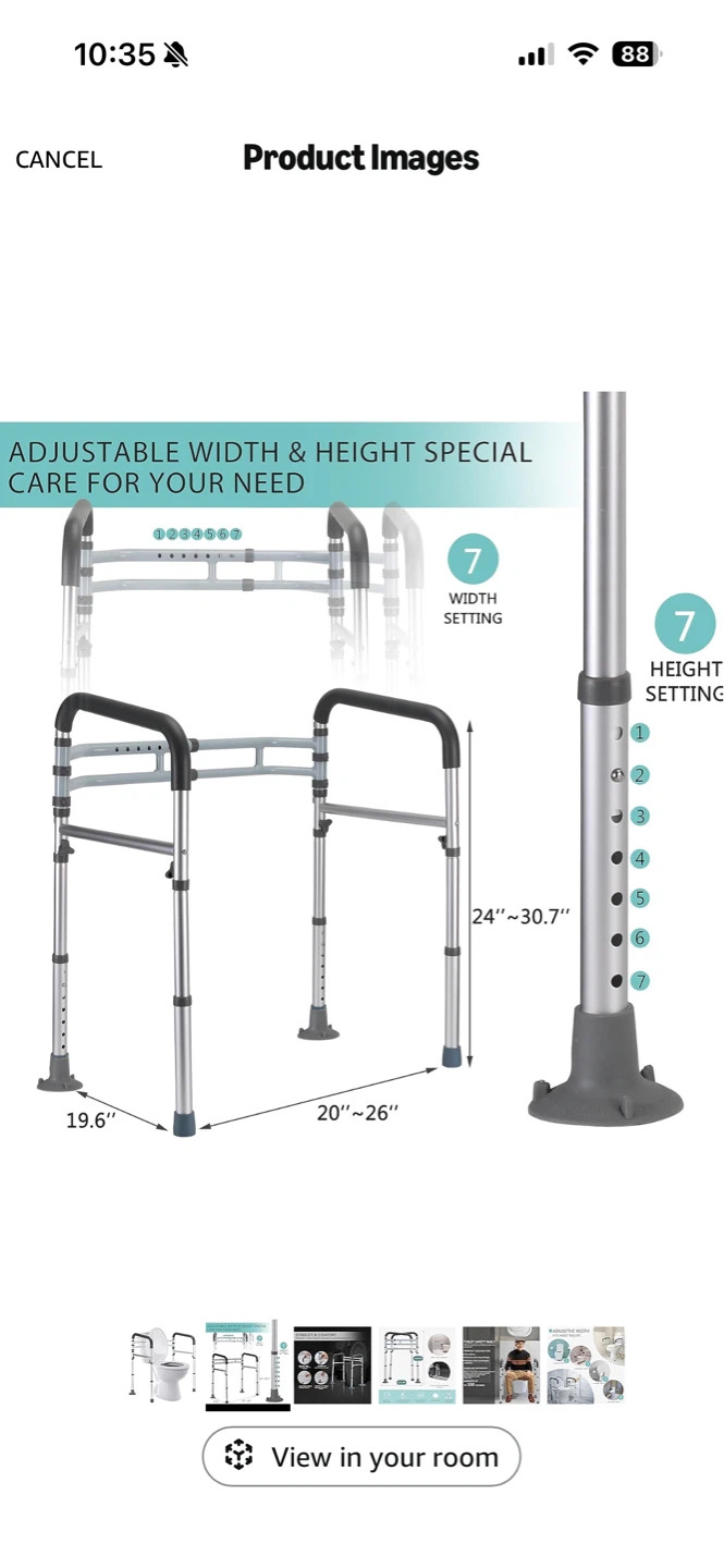 Adjustable Toilet Safety Frame - brand new $125 retail with tax - photo 2
