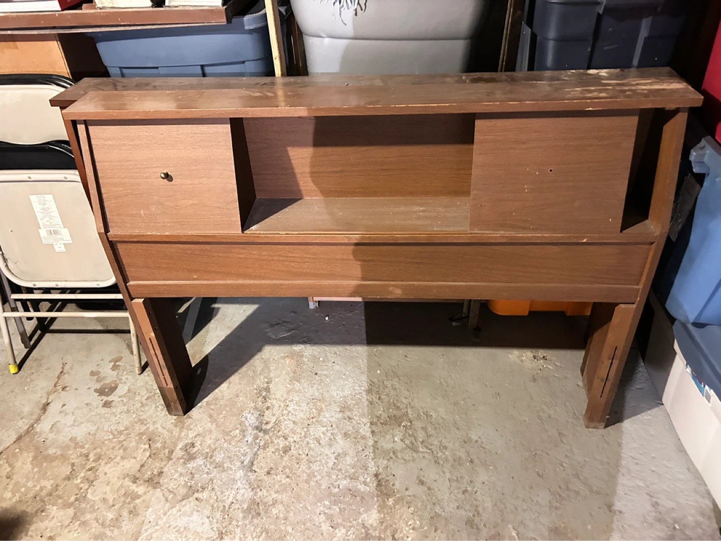Vintage Wooden Headboard with Shelves - photo 2