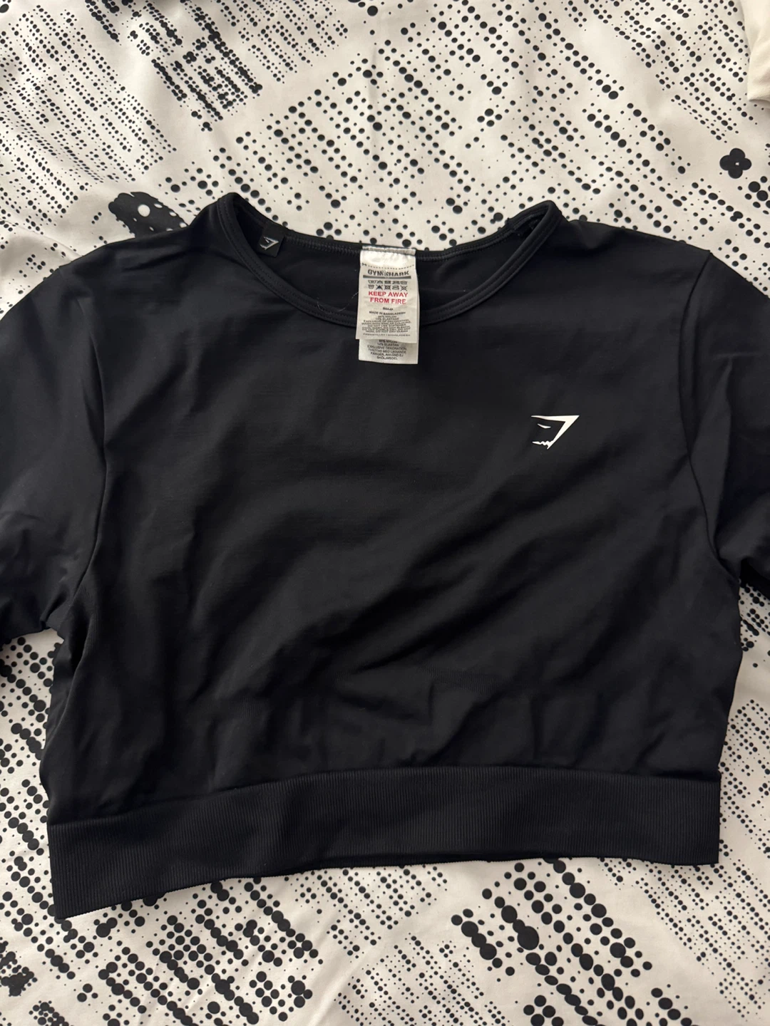 Gymshark Black Cropped Athletic Top