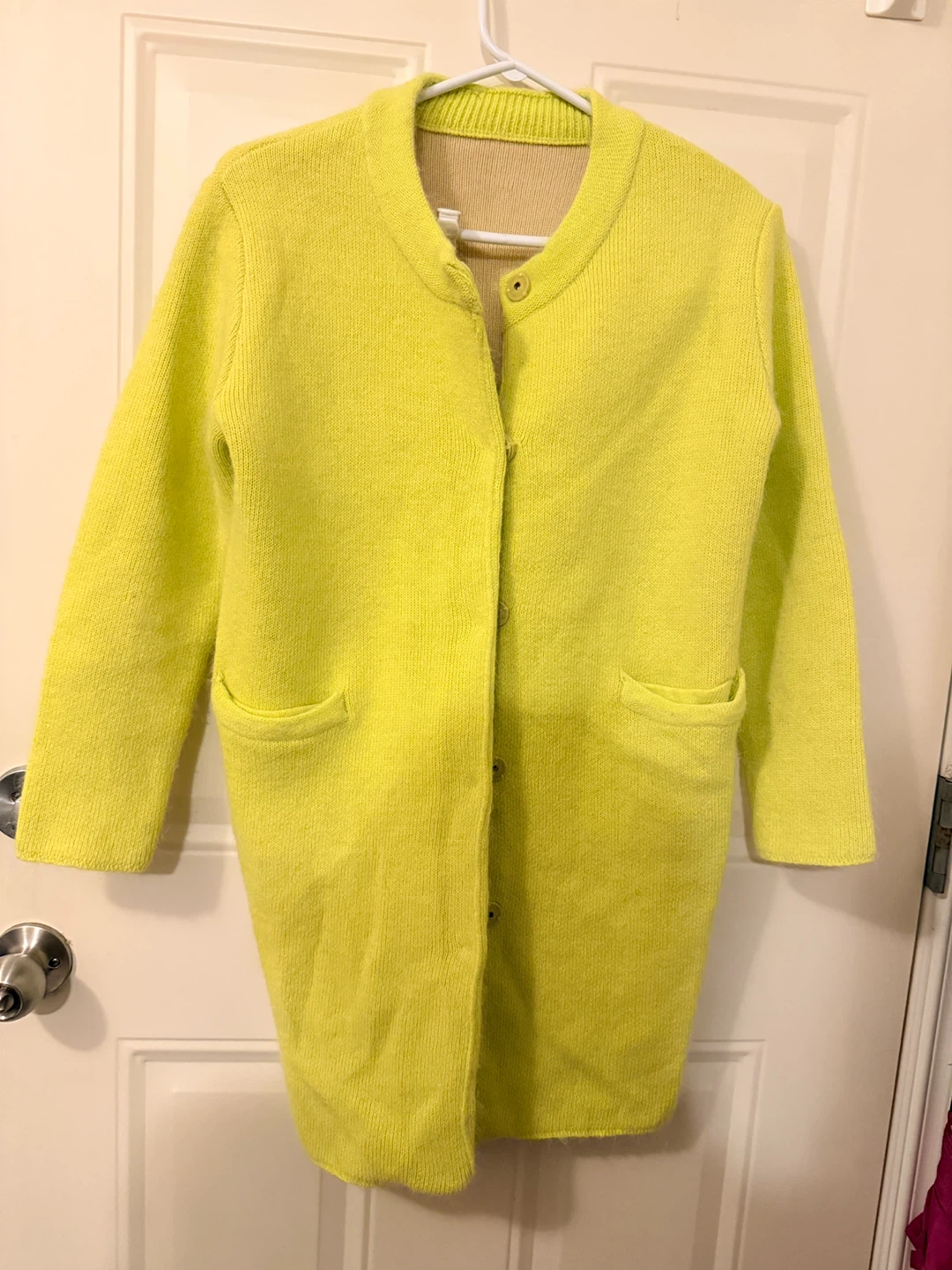Women's Bright Yellow Knit Cardigan Sweater