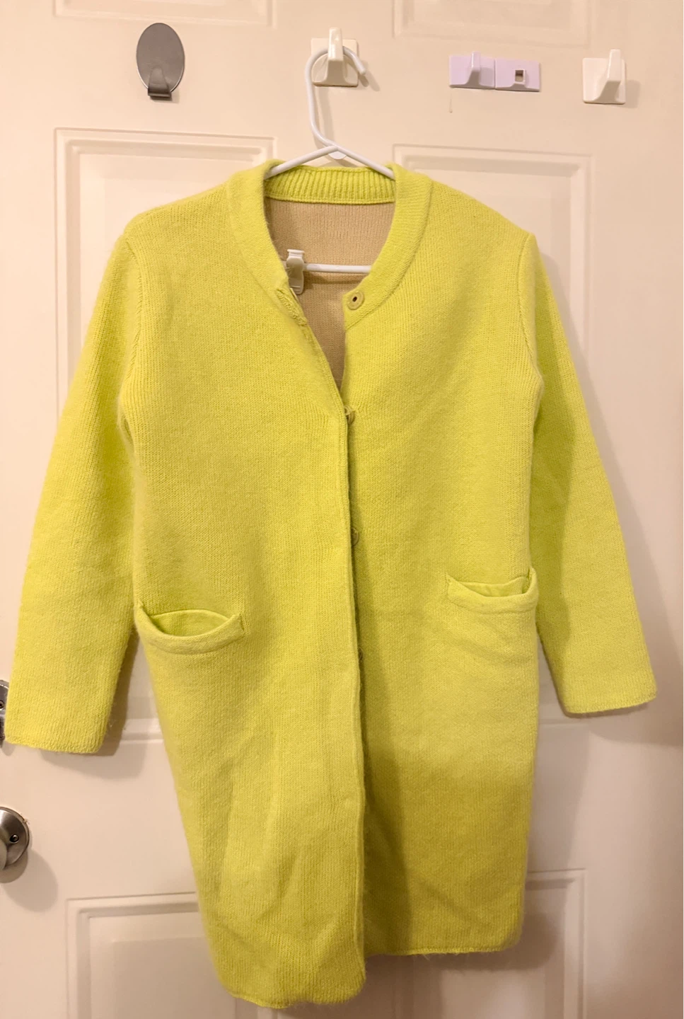Women's Bright Yellow Knit Cardigan Sweater - photo 3
