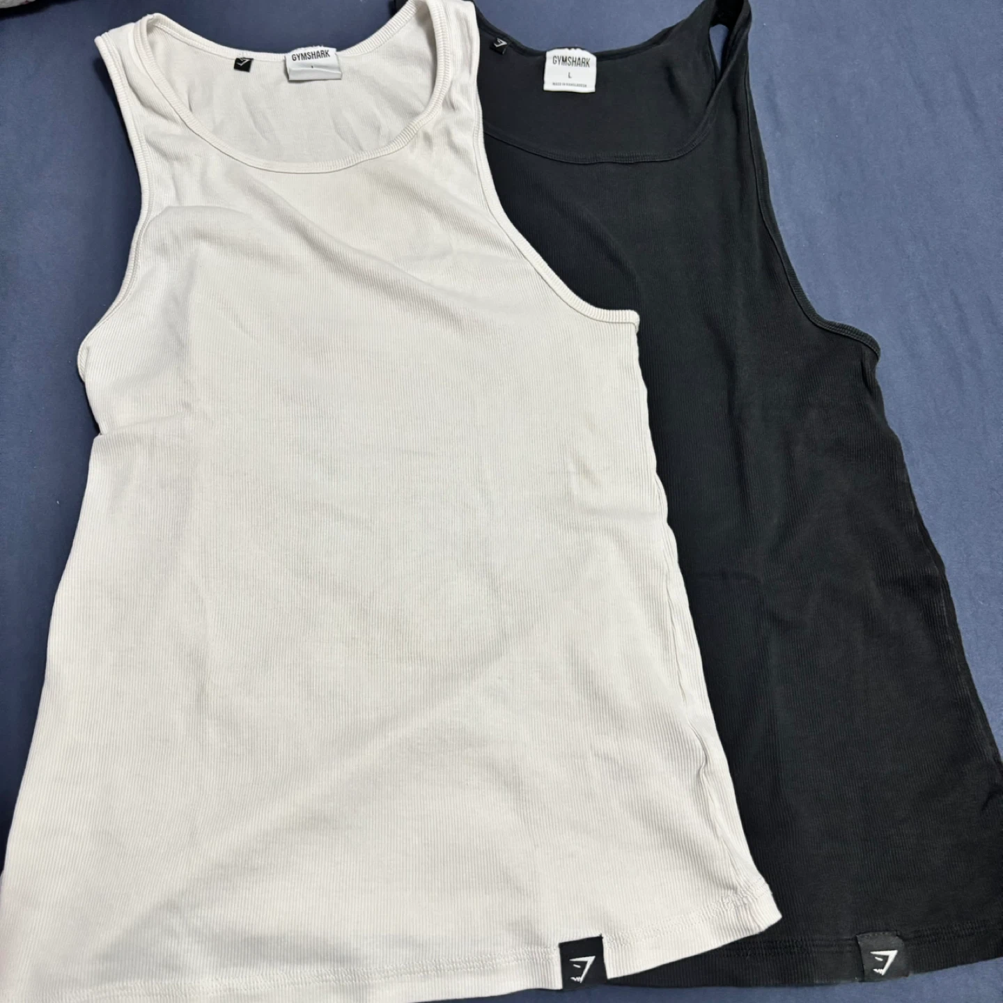 Gymshark Tank Tops (2 Pack) - Black & White - Size L