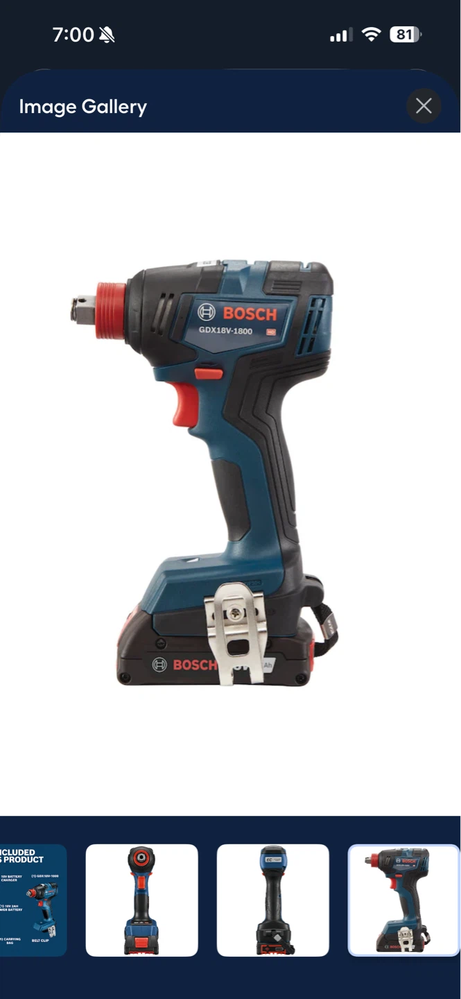 Bosch GDX18V-1800 Cordless Impact Wrench/Driver - photo 3