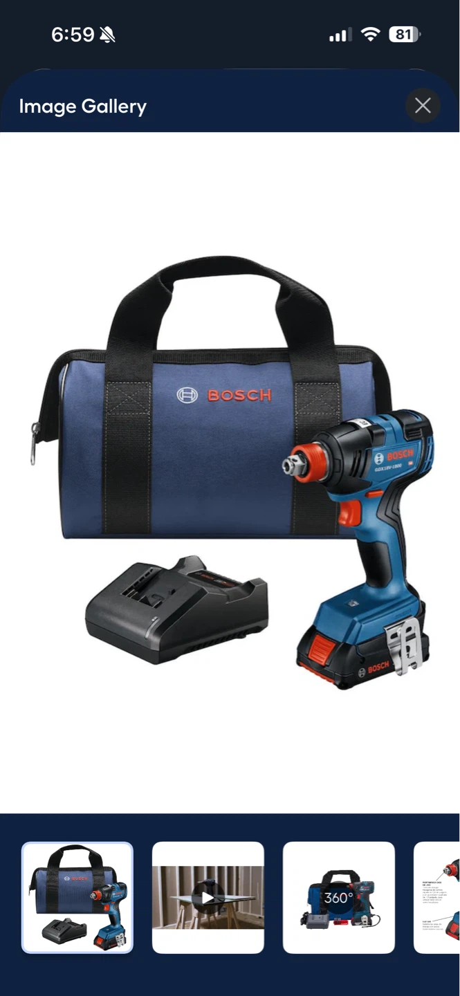 Bosch GDX18V-1800 Cordless Impact Wrench/Driver