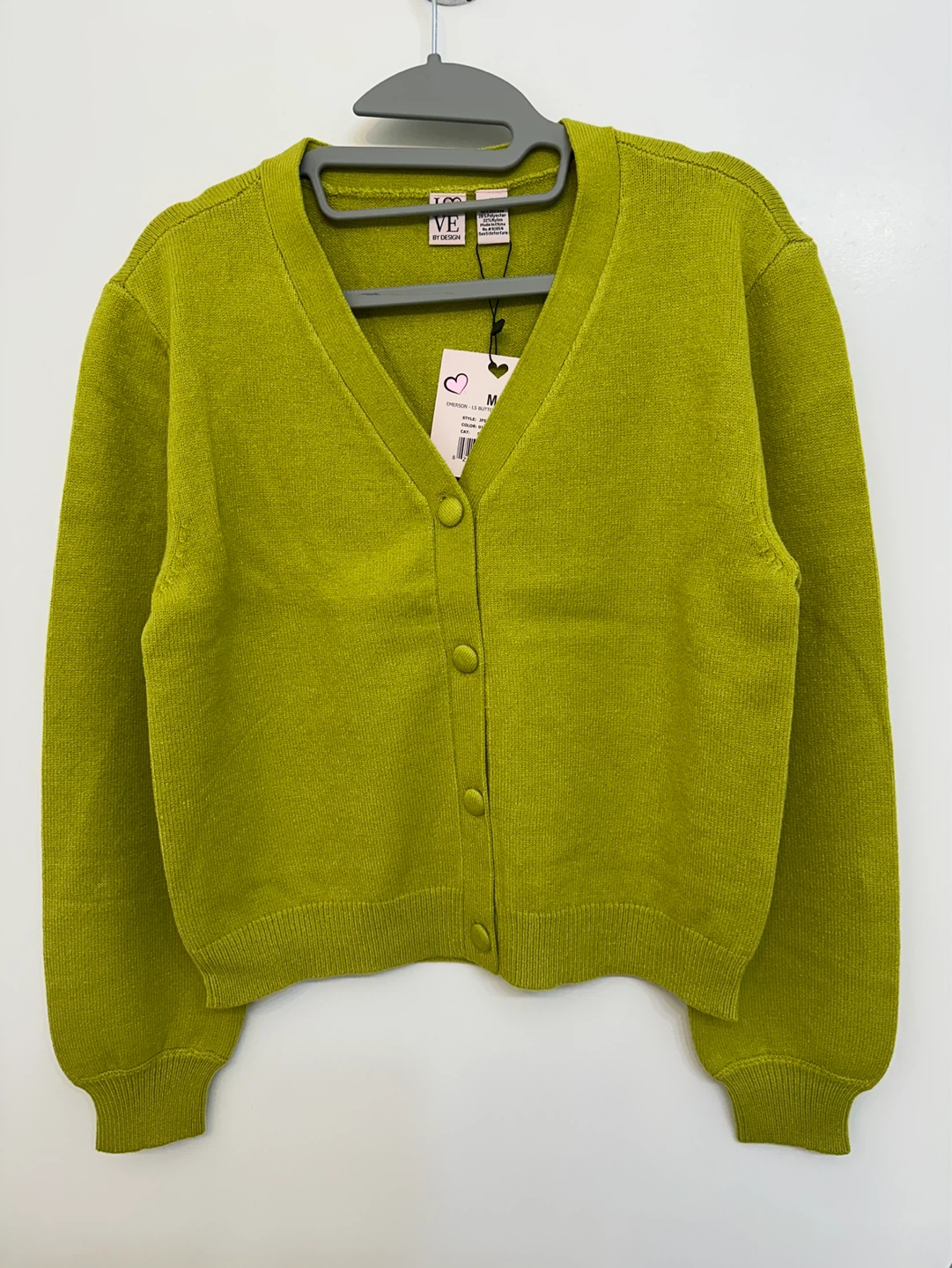 Sweater Cardigan - Lime Green