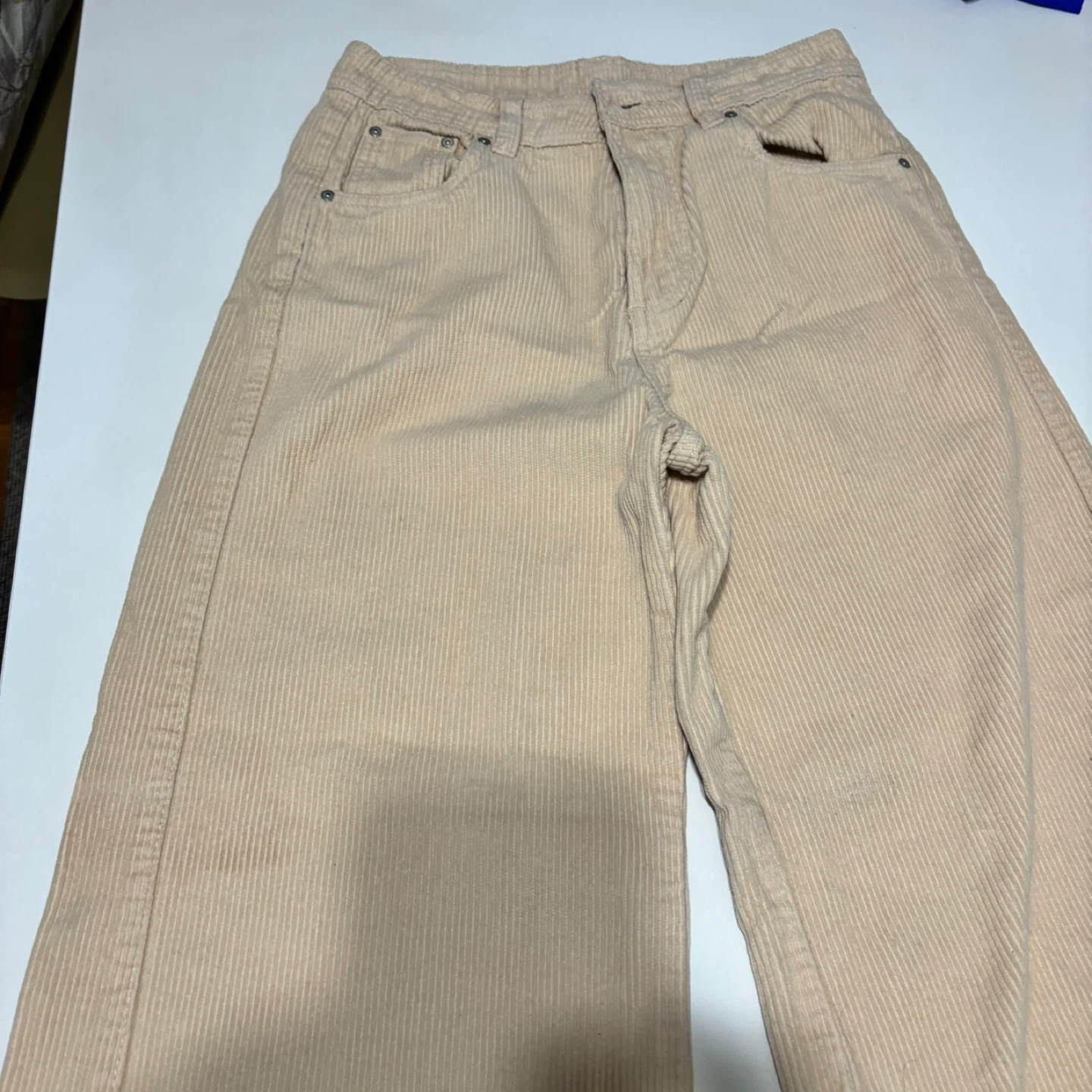 Refuge Wide Leg Corduroy Pants - Beige S/P