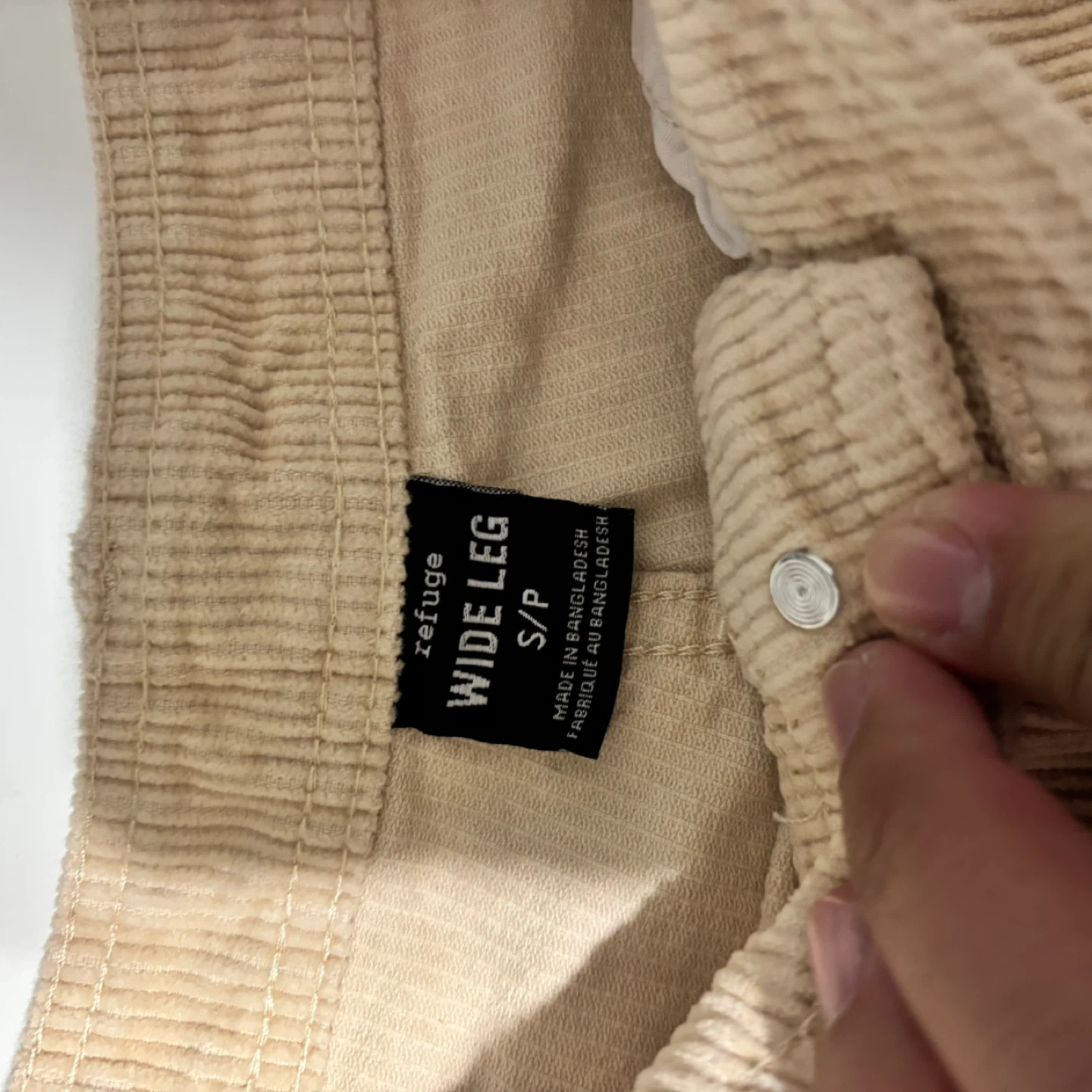 Refuge Wide Leg Corduroy Pants - Beige S/P - photo 3