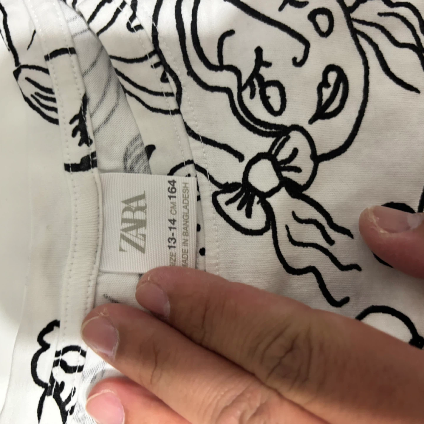 ZARA Kids White T-Shirt with Face Print Size 13-14 Years - photo 2