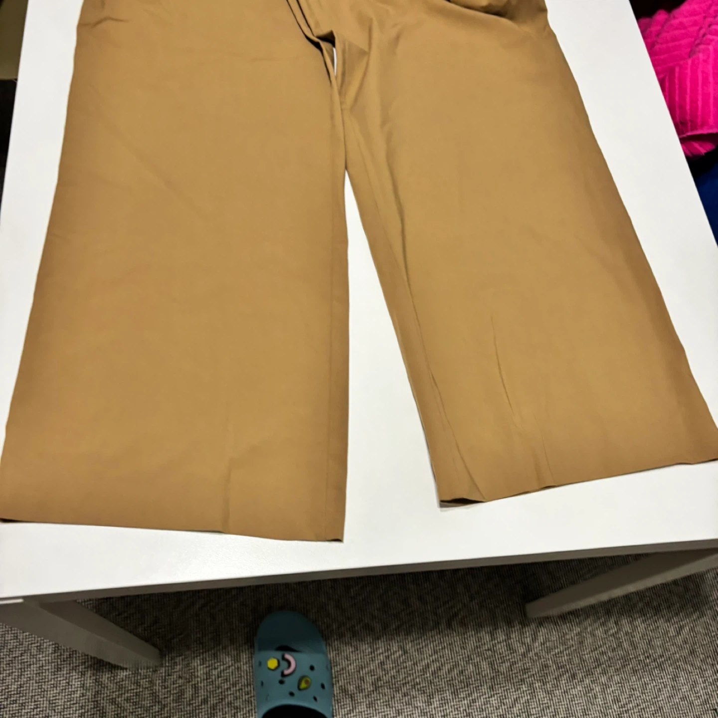 ZARA Tan Wide Leg Cropped Pants - Size XS - photo 2