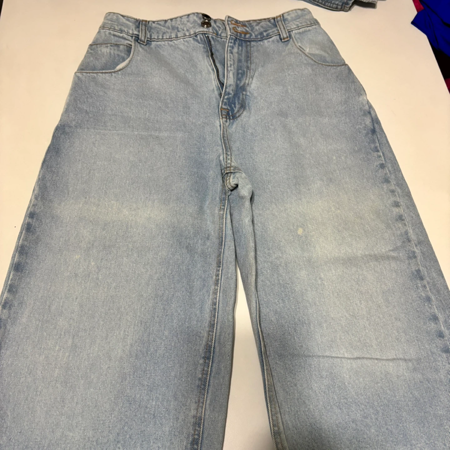 Zara Wide Leg Light Wash Denim Jeans