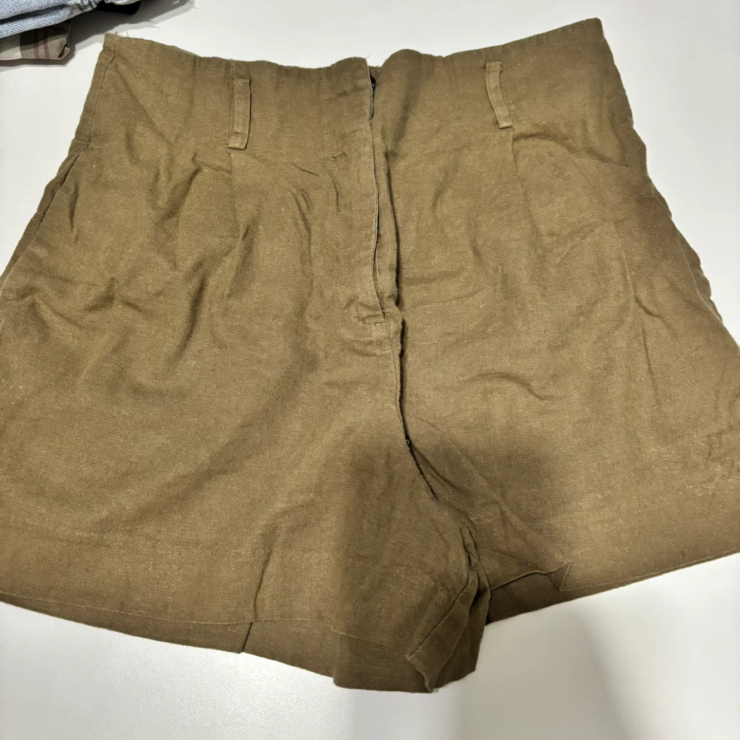 ZARA Women's Size L Brown Linen Shorts