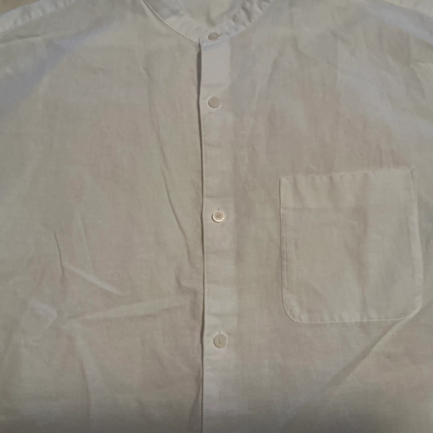 Uniqlo White Band Collar Long Sleeve Shirt - photo 4