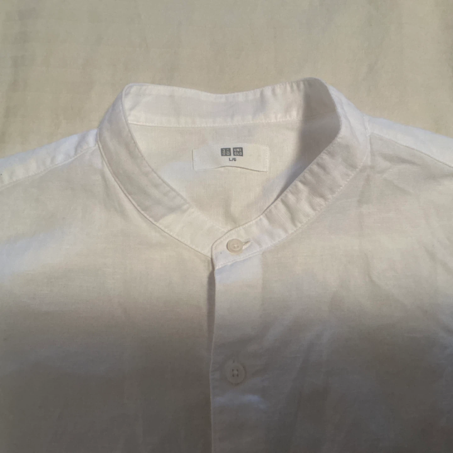 Uniqlo White Band Collar Long Sleeve Shirt - photo 5