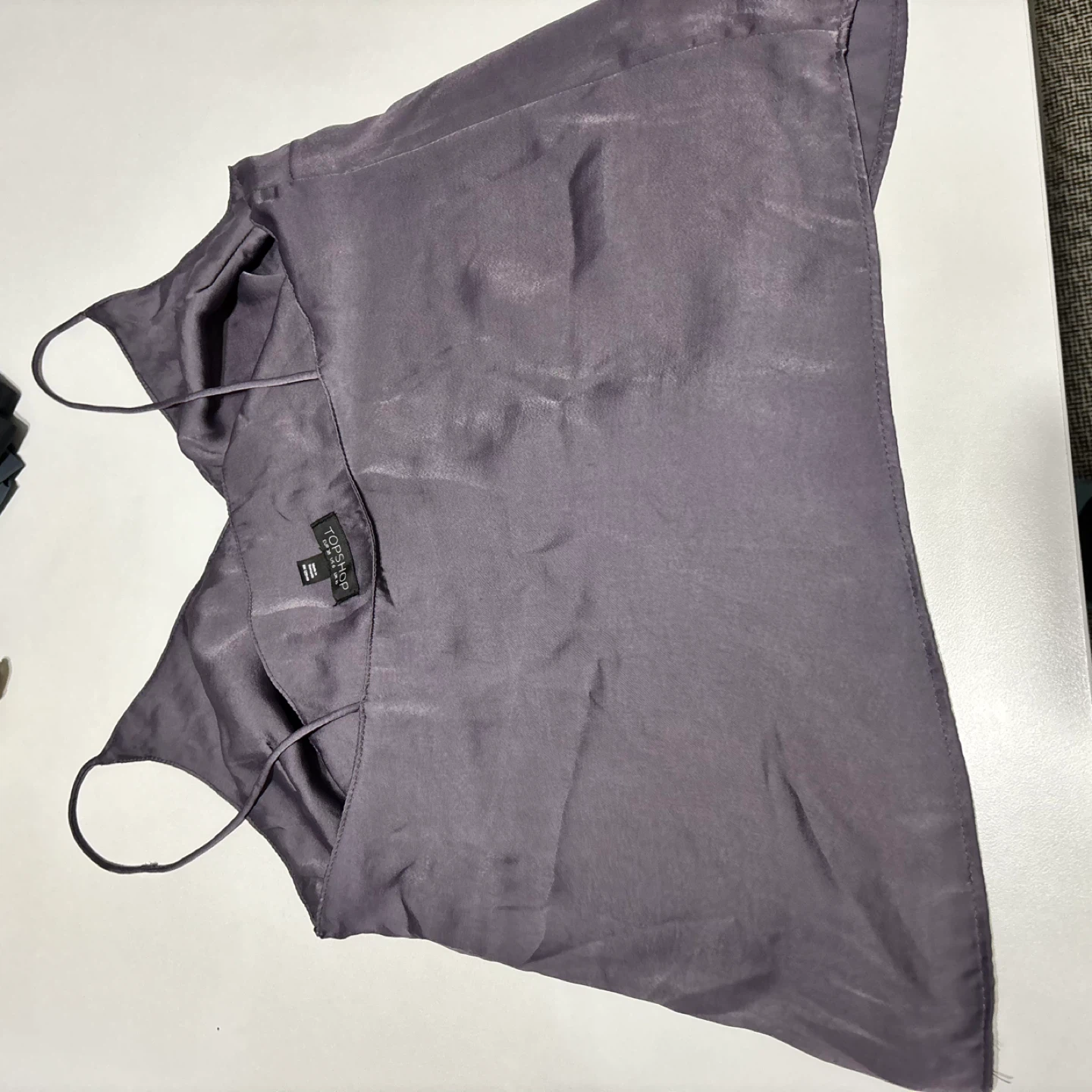 TOPSHOP Purple Satin Button-Up Camisole Top - photo 2