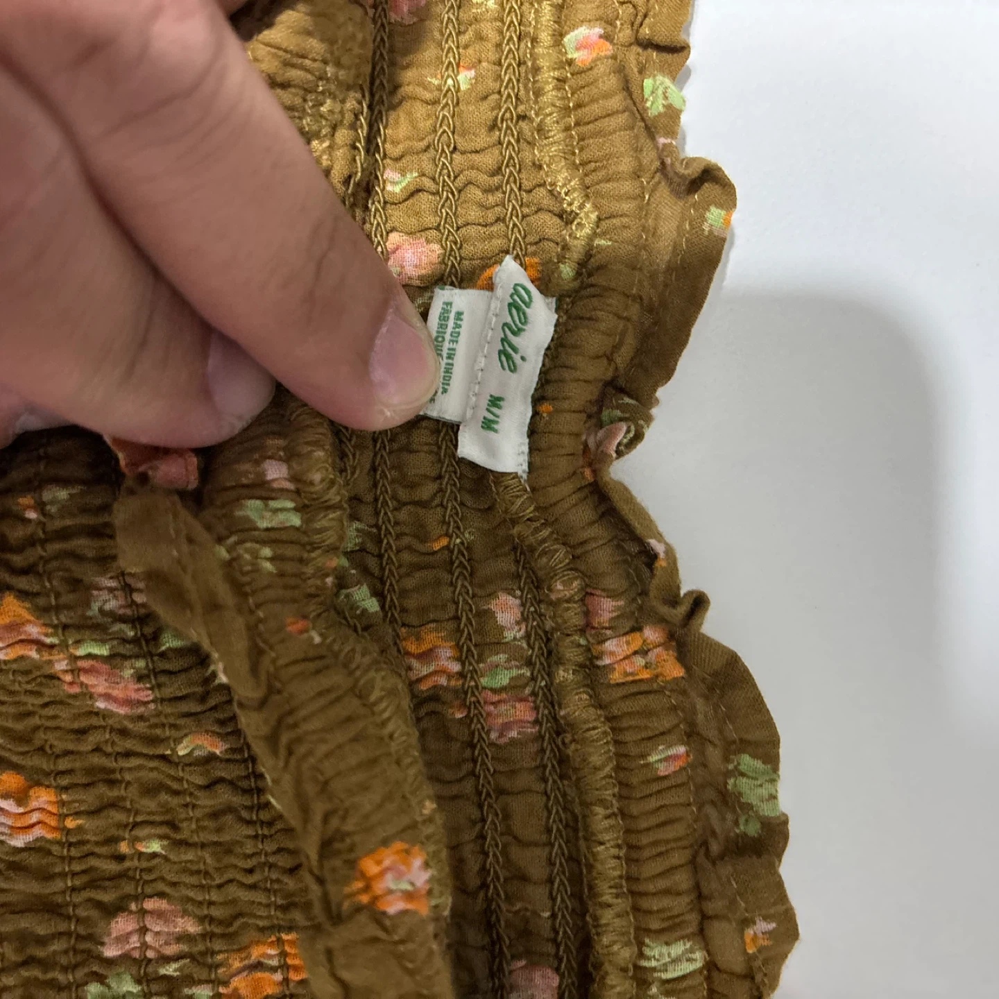 Aerie Smocked Floral Long Sleeve Crop Top M/M - photo 2