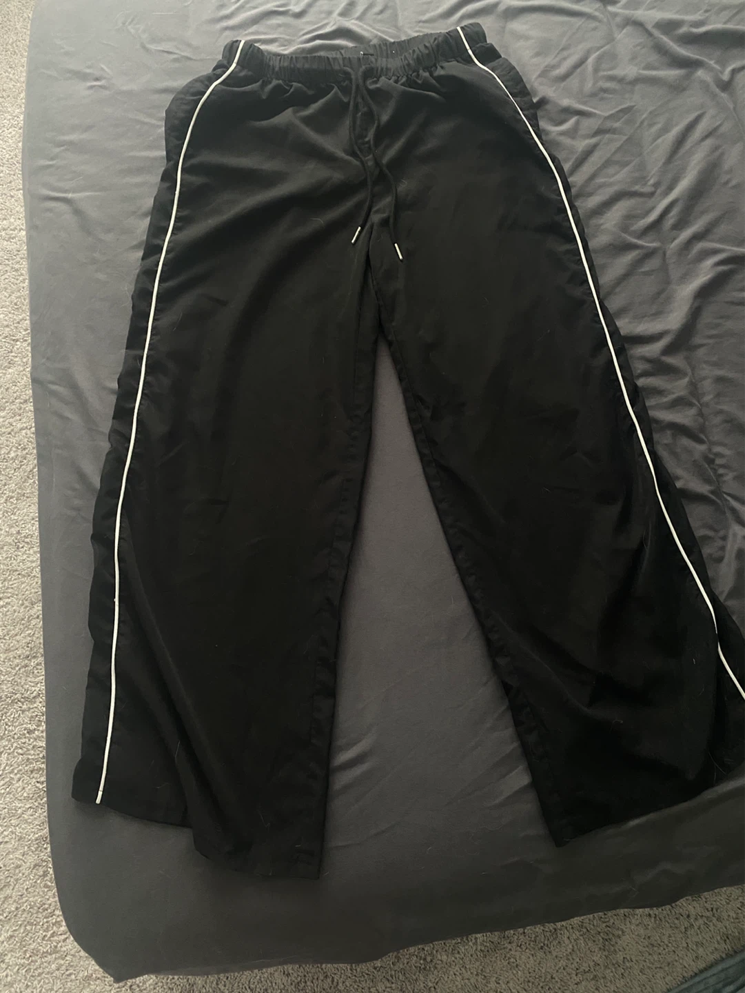 Black parachute pants