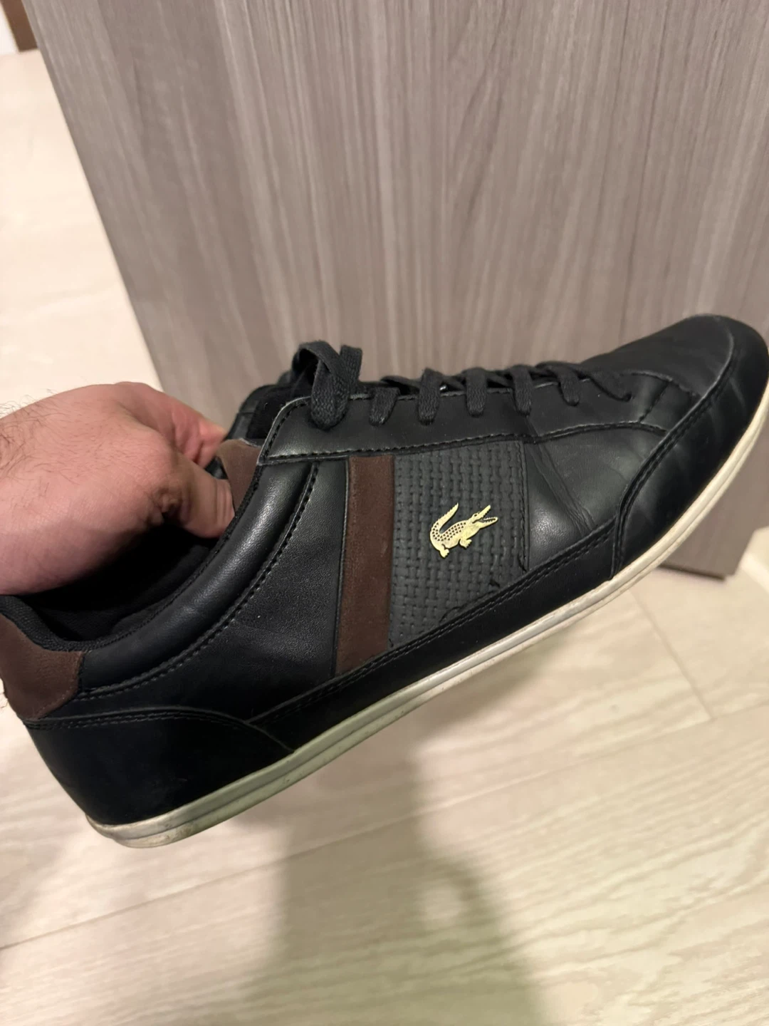 Lacoste CHAYMON Men's Black Leather Sneakers Size 11 - photo 2