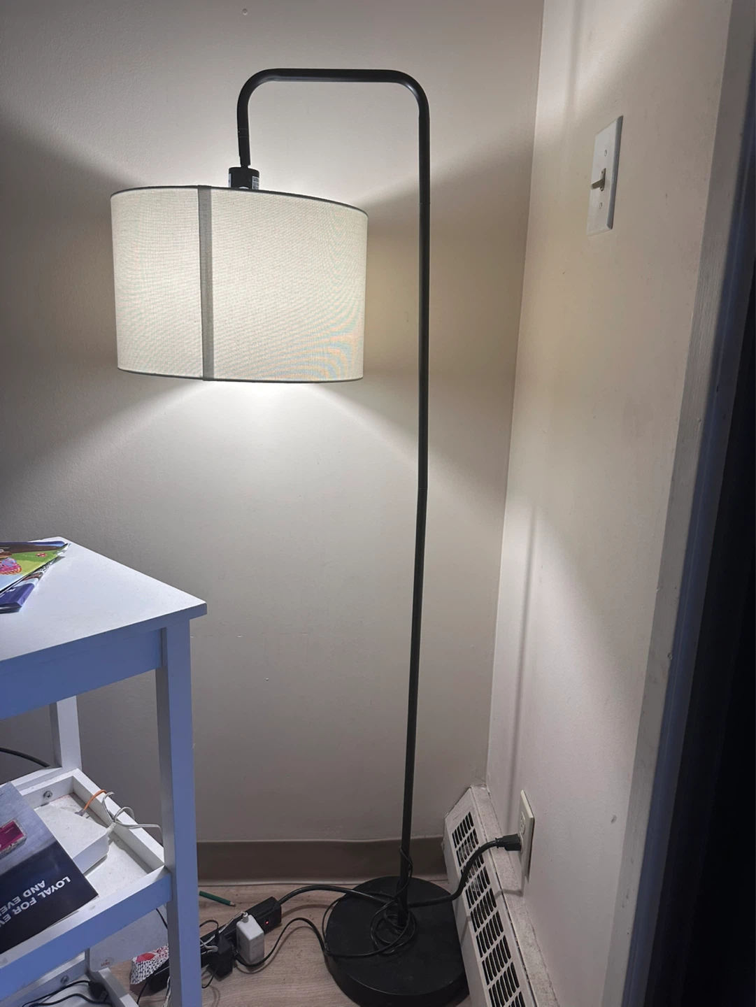 Modern Arc Floor Lamp with Fabric Shade