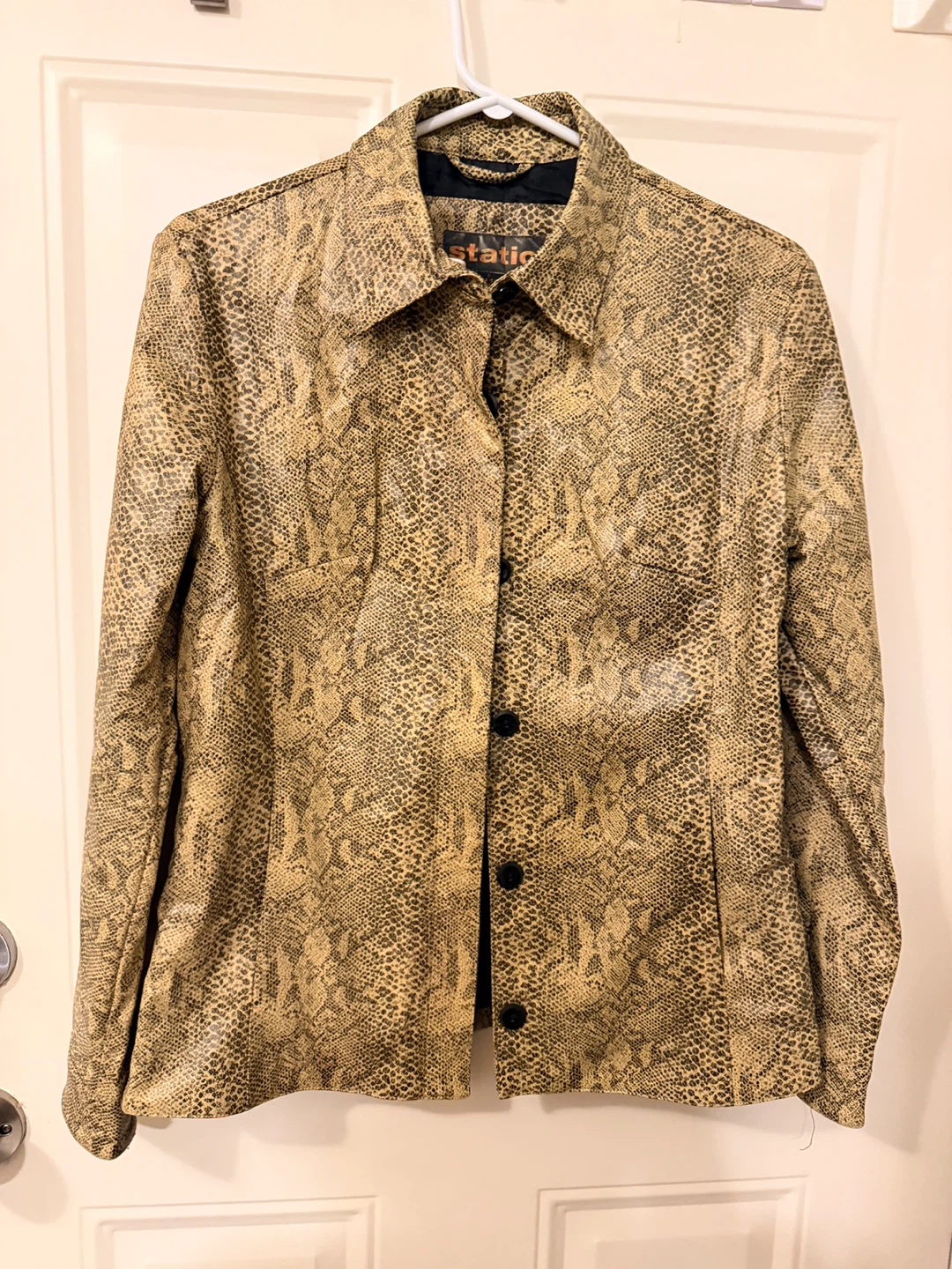 Snake Print leather Jacket.  Size S/M