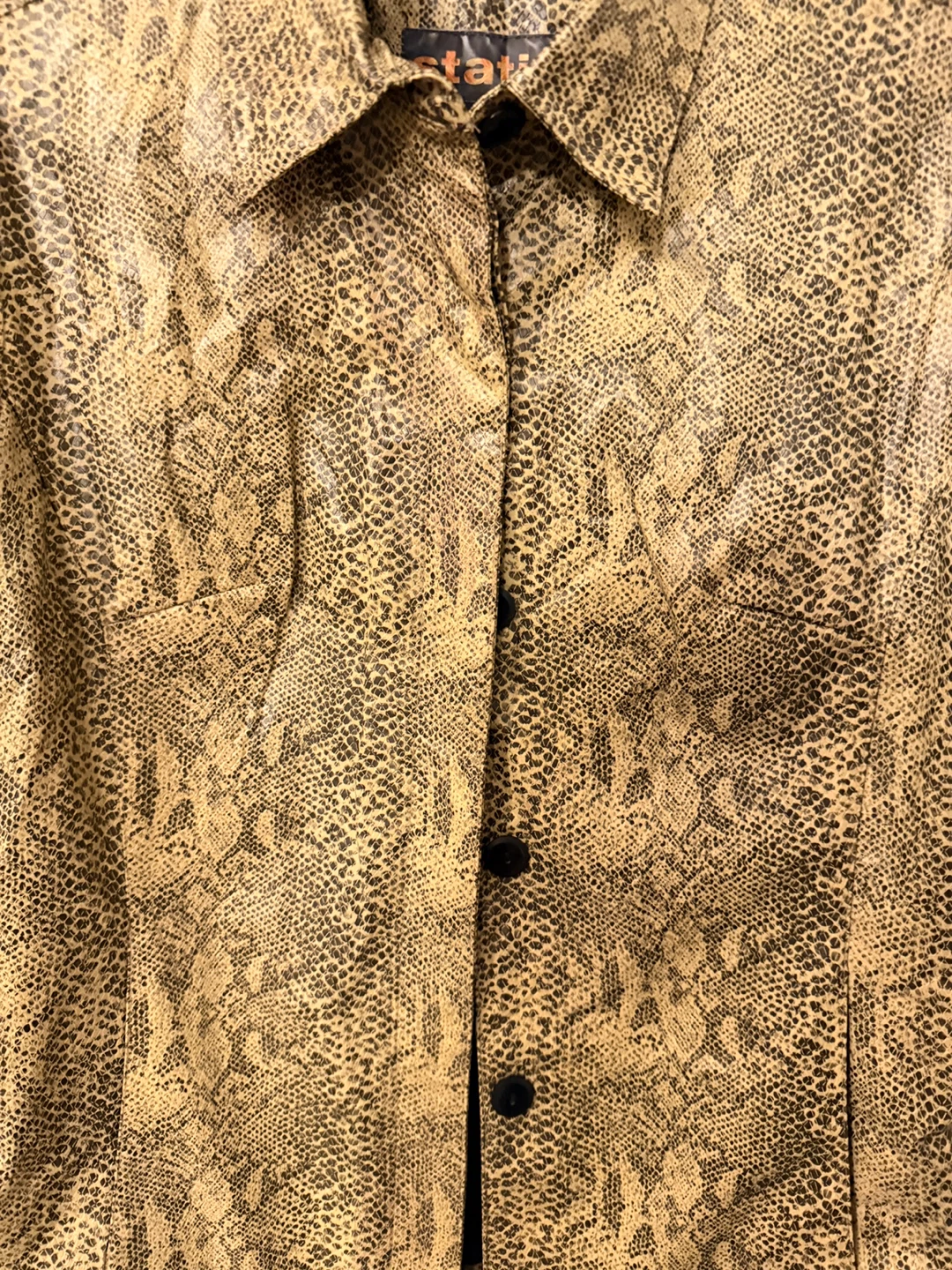 Snake Print leather Jacket.  Size S/M - photo 2