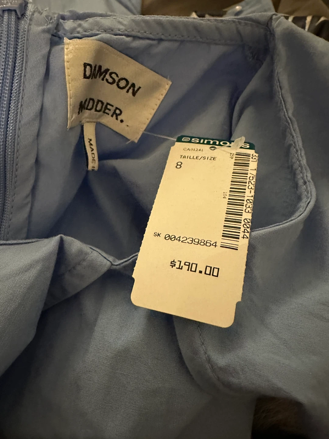 DIMSON MODERN. Blue Embroidered Collar Blouse Size 8 - photo 3
