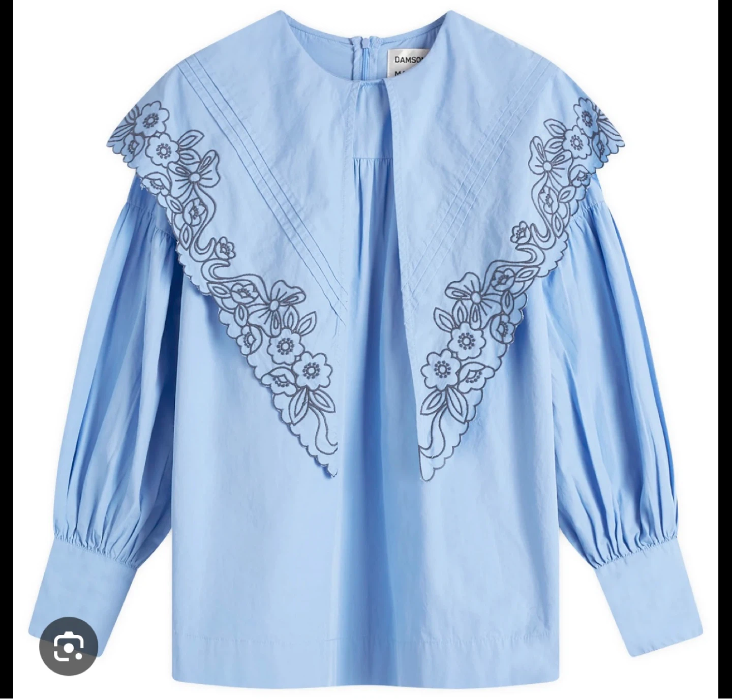 DIMSON MODERN. Blue Embroidered Collar Blouse Size 8 - photo 2
