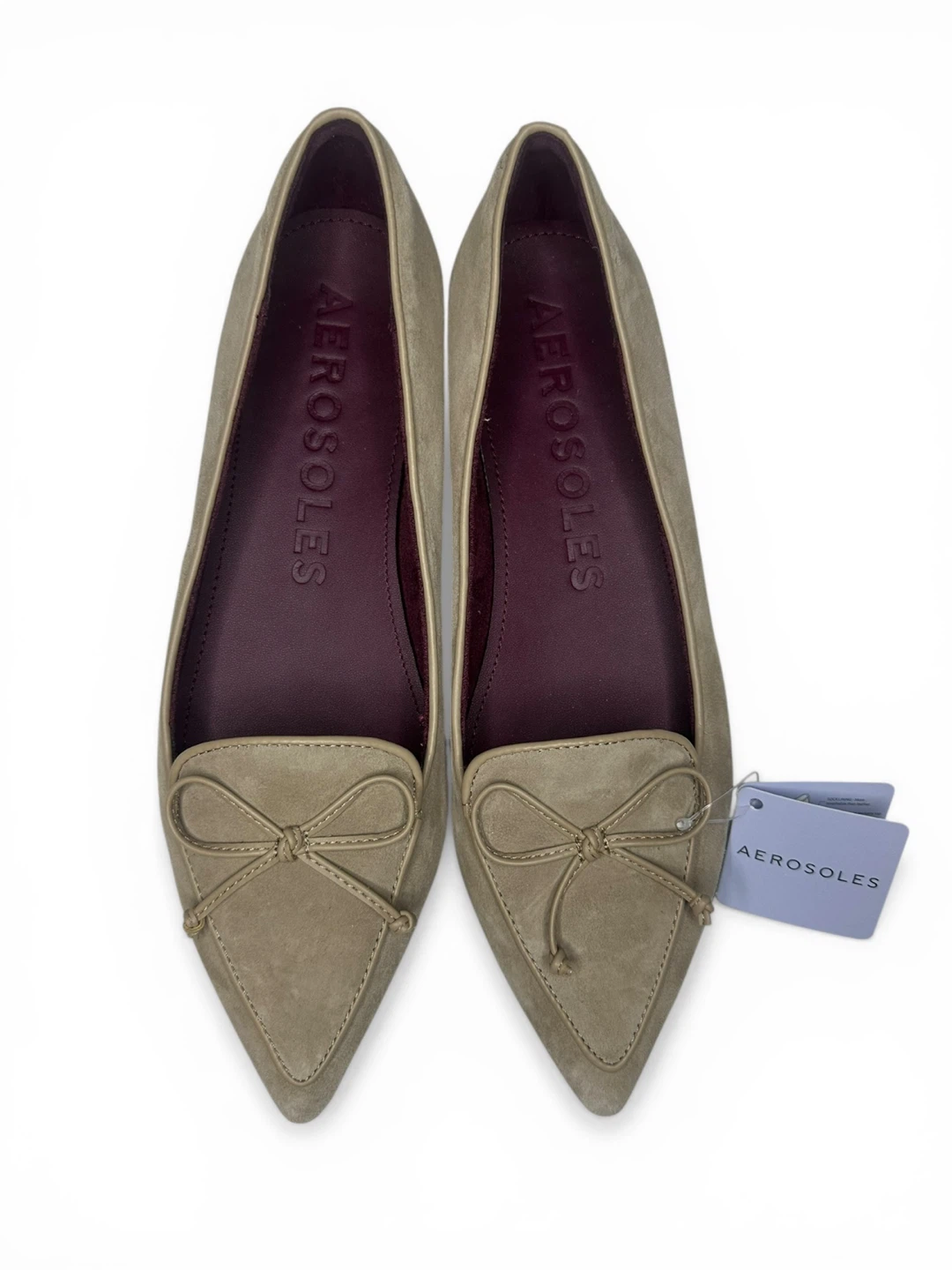NIB Doran Women’s Taupe Suede Pointed Toe Flats Size 10.5M