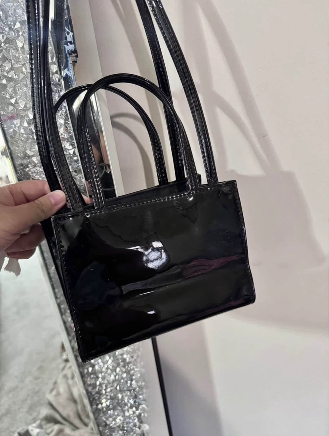 Telfar Small Black Patent Bag - photo 4