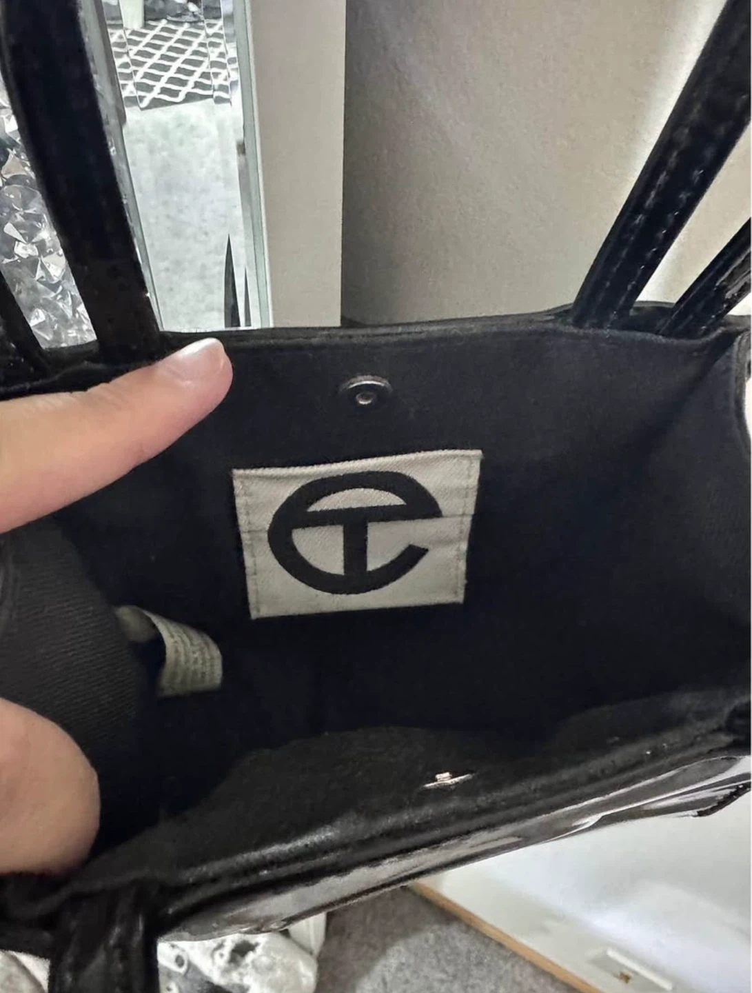 Telfar Small Black Patent Bag - photo 5