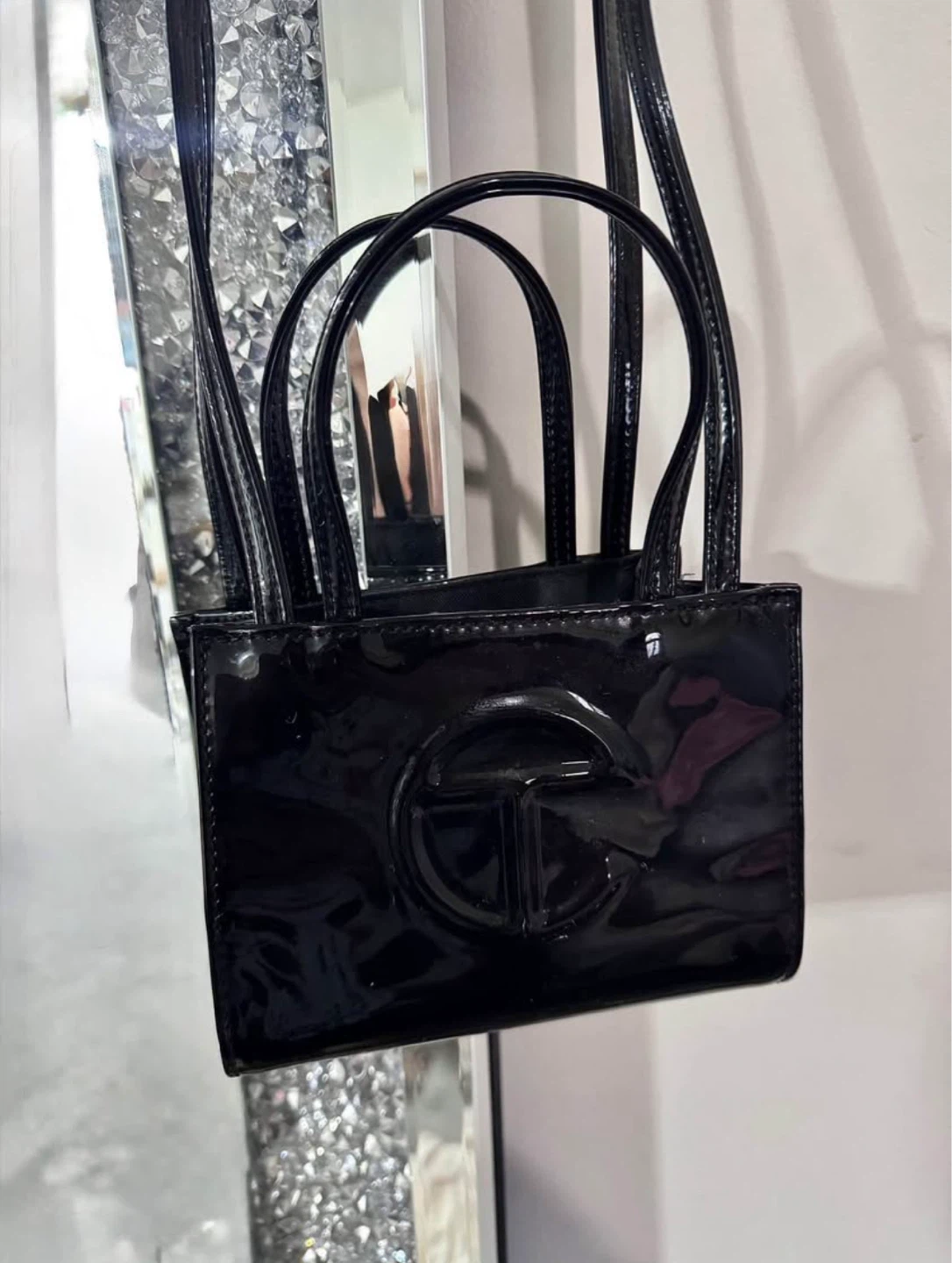 Telfar Small Black Patent Bag - photo 3