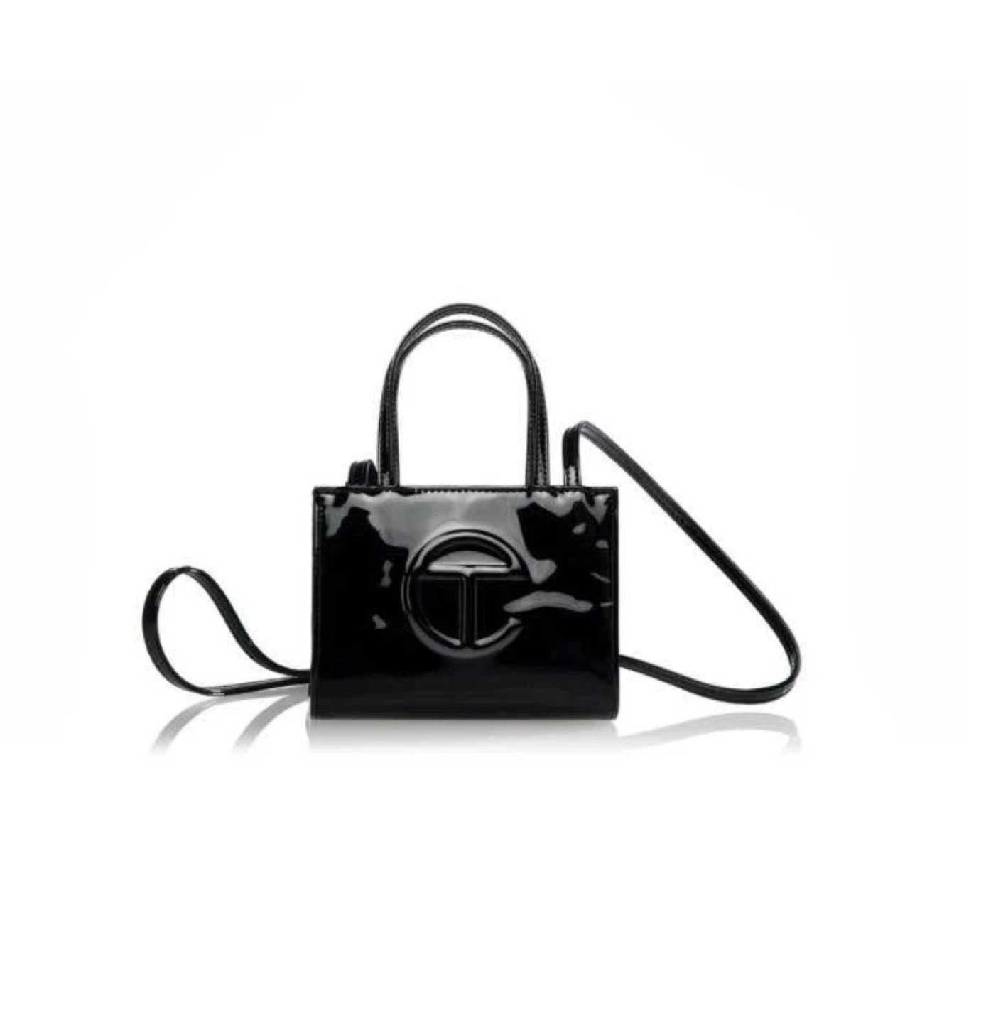 Telfar Small Black Patent Bag