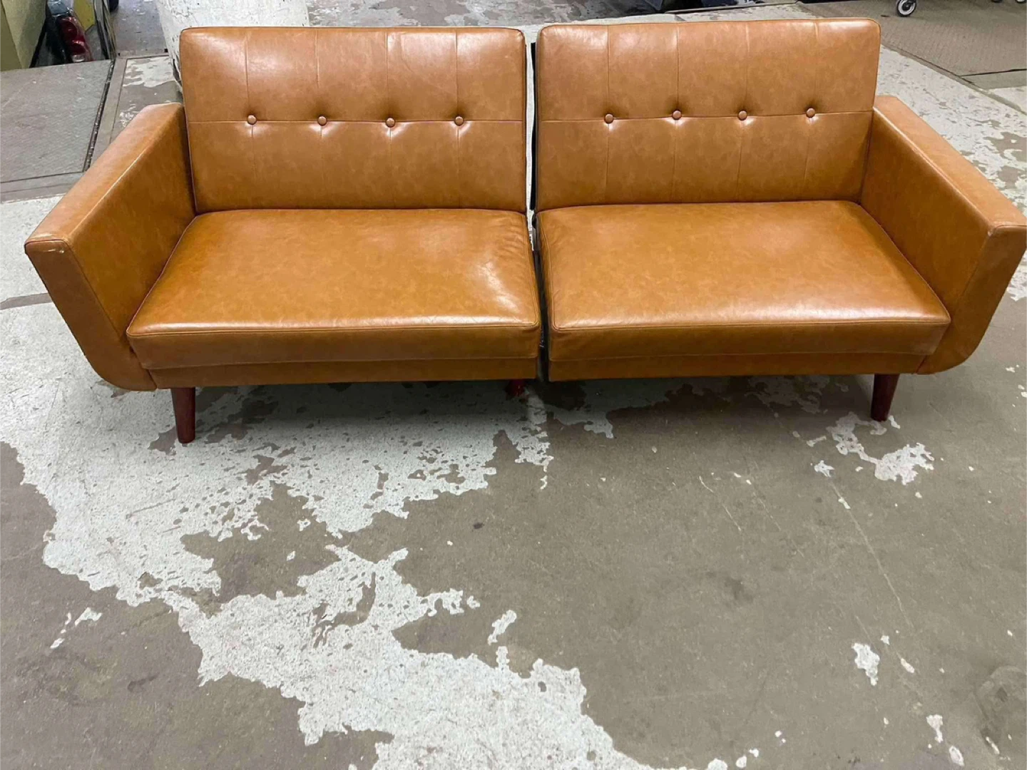 Brown Faux Leather Loveseat Sofa with delivery - photo 2