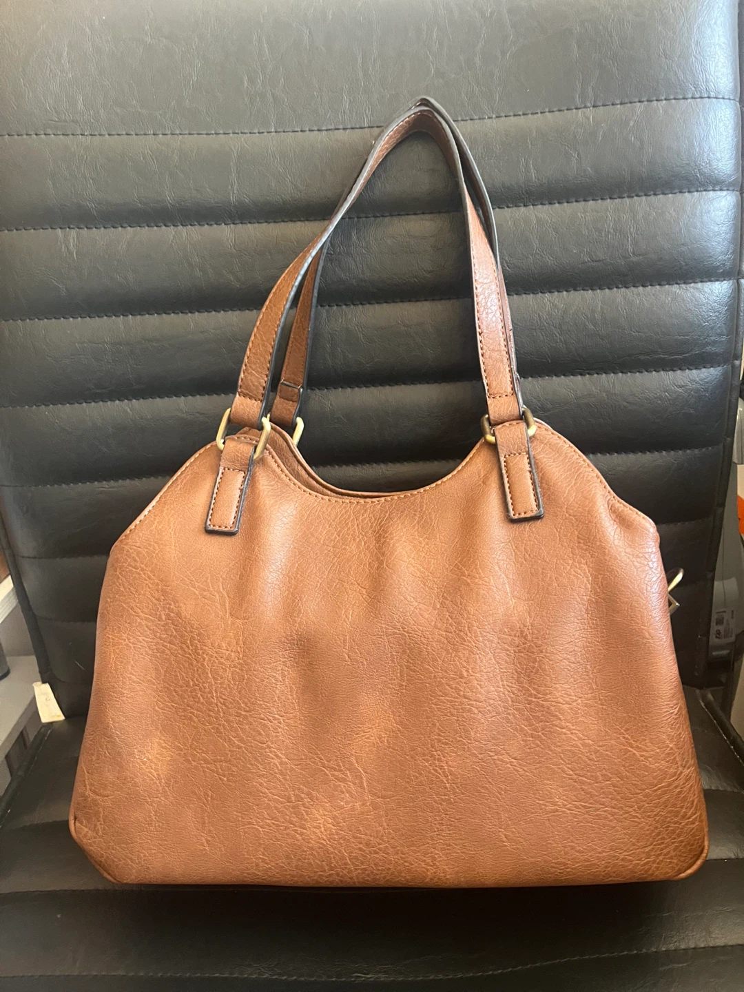 Brown Faux Leather Handbag - photo 3