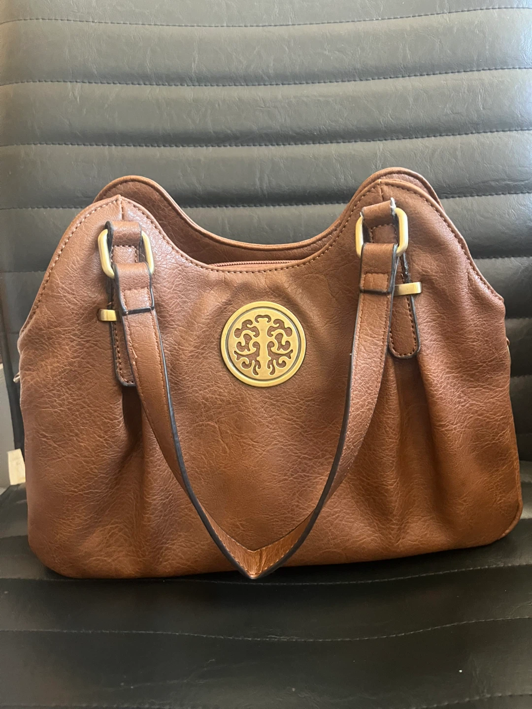 Brown Faux Leather Handbag - photo 4