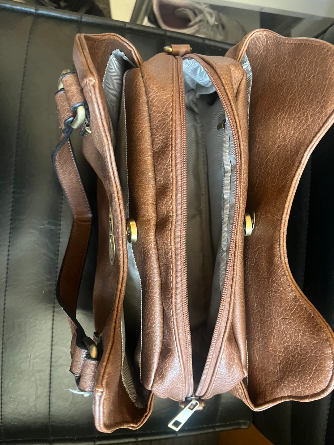 Brown Faux Leather Handbag - photo 5