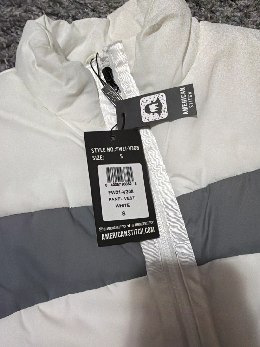 American Stitch White Panel Vest Size S - photo 3